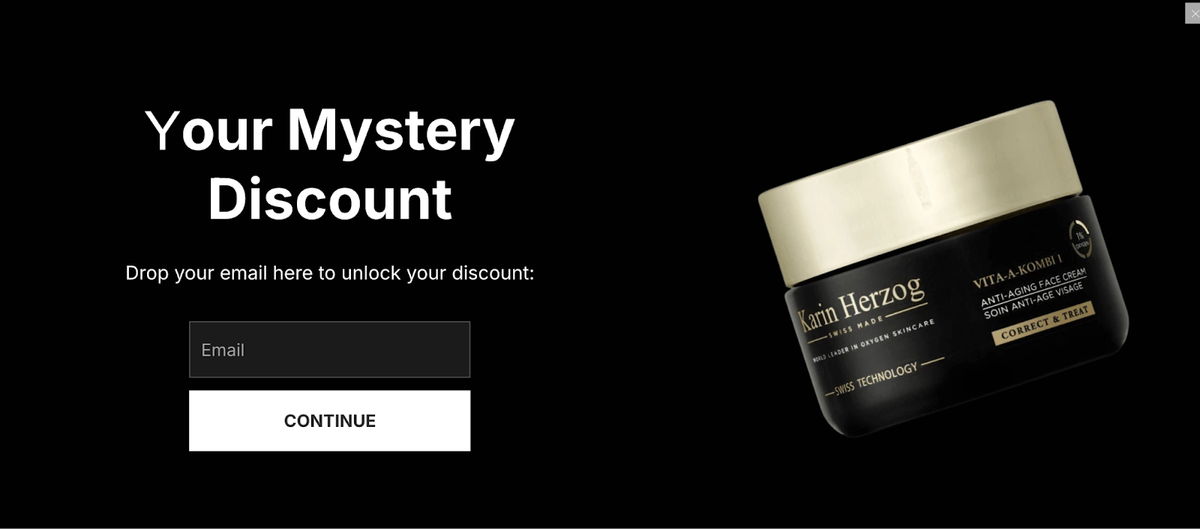 Mystery discount popup