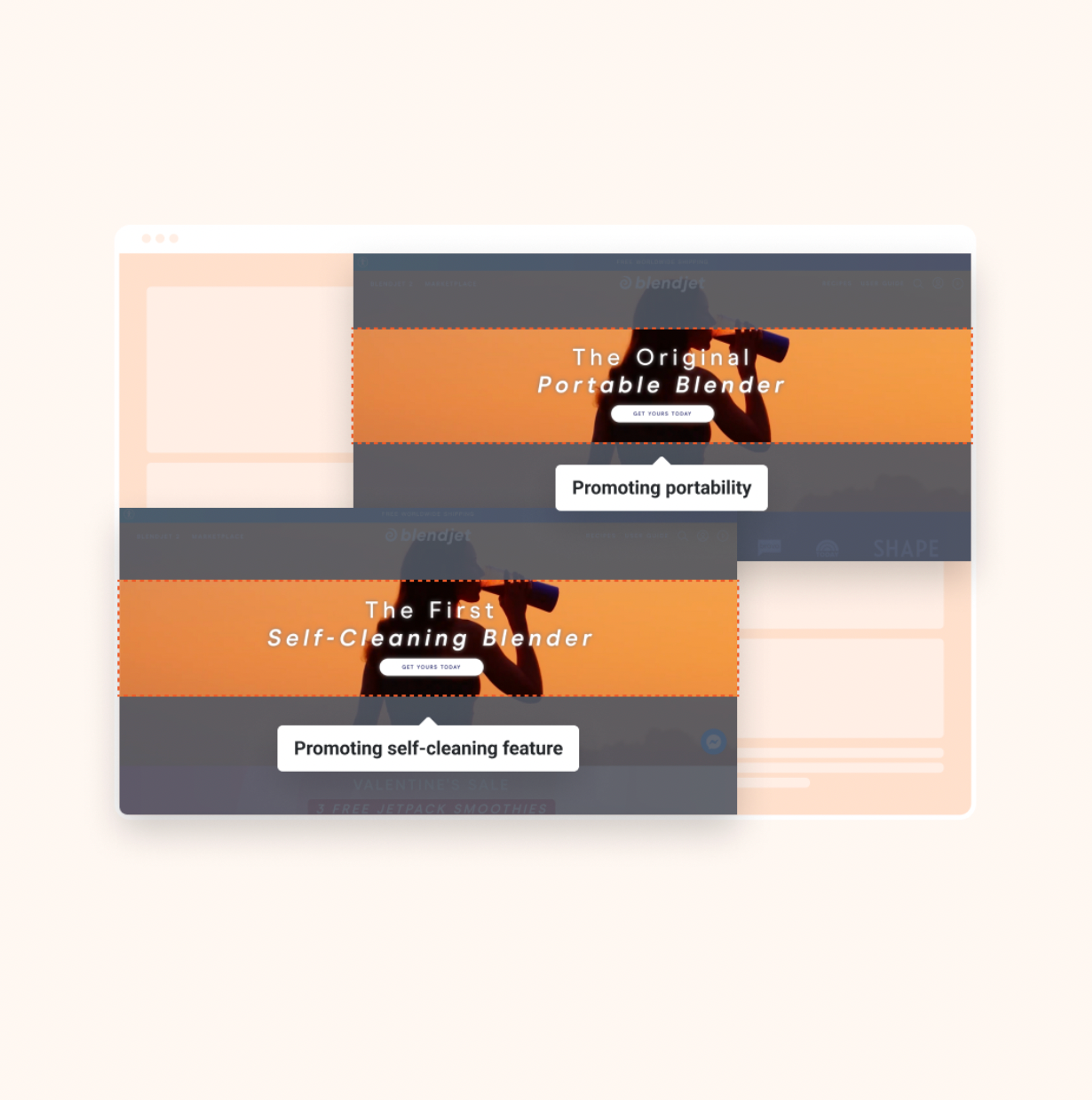 A/B test value propositions