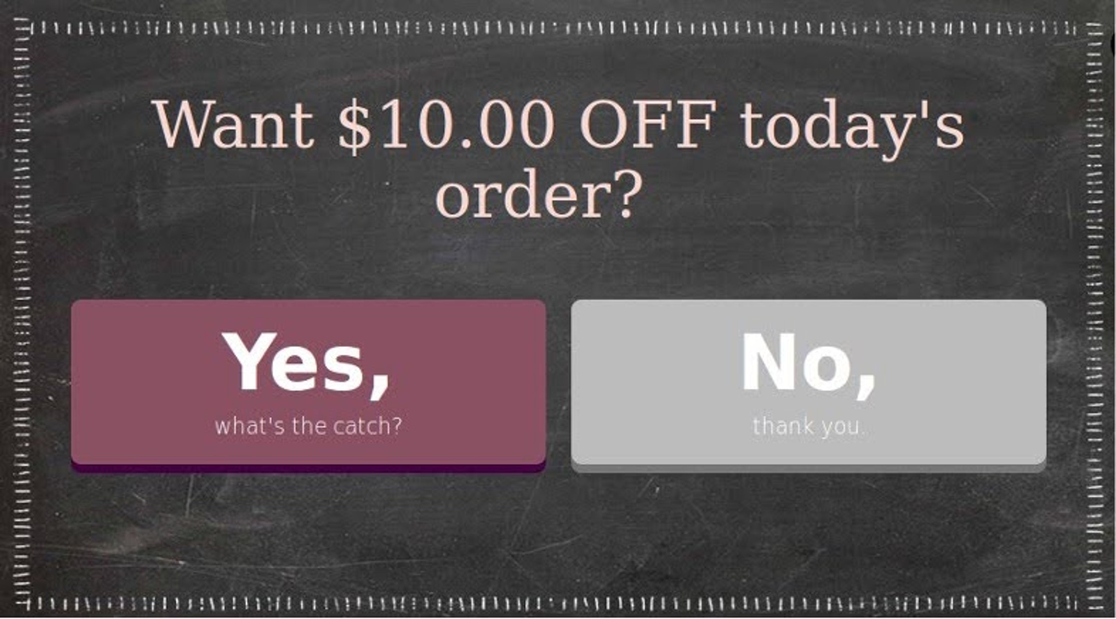 BootCuffsSocks’ multi-step form starting with a yes/no question, then asking for an email sign-up, and finishing with a thank-you popup that delivers a discount code.