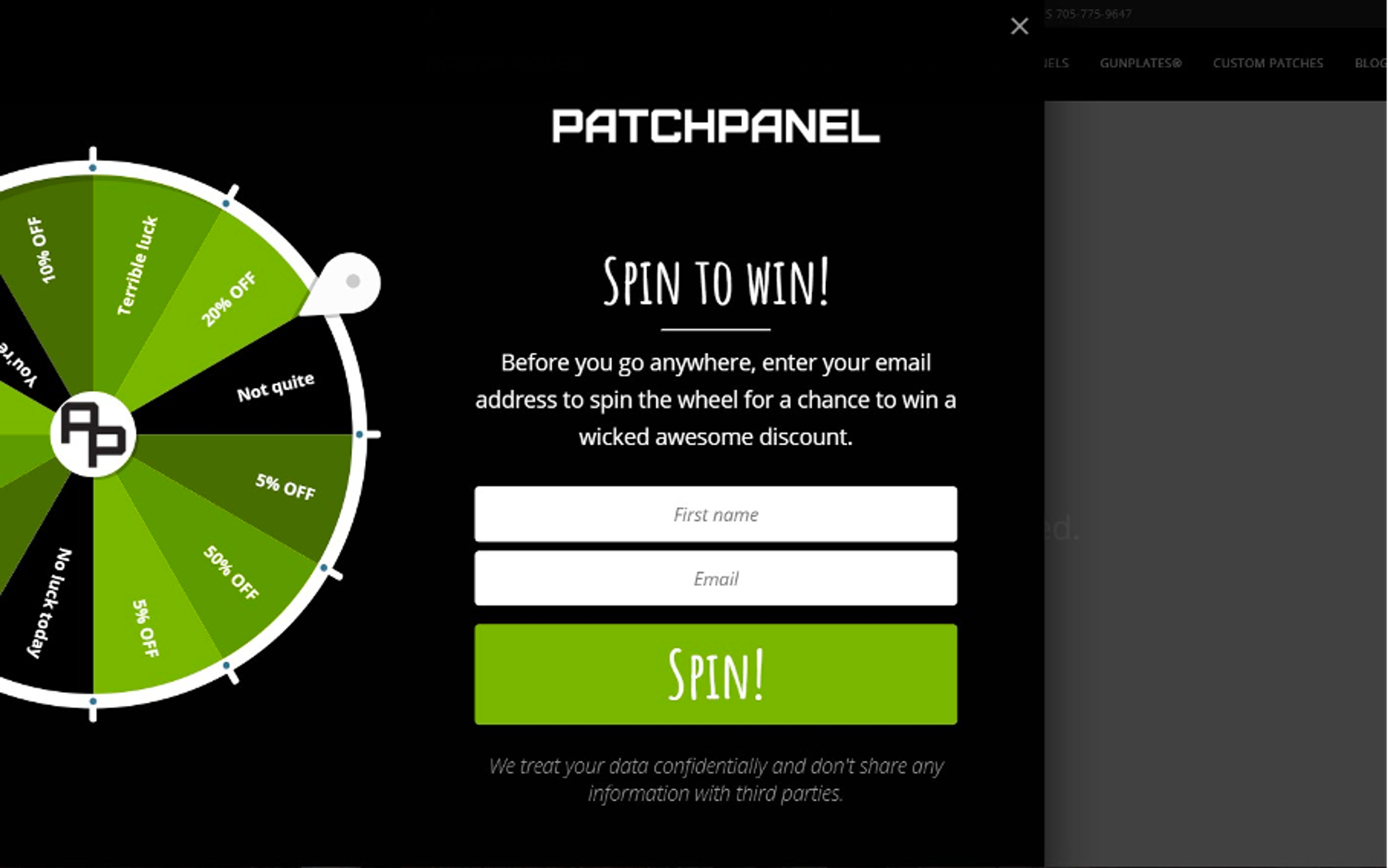 Patchpanel's opt in popup