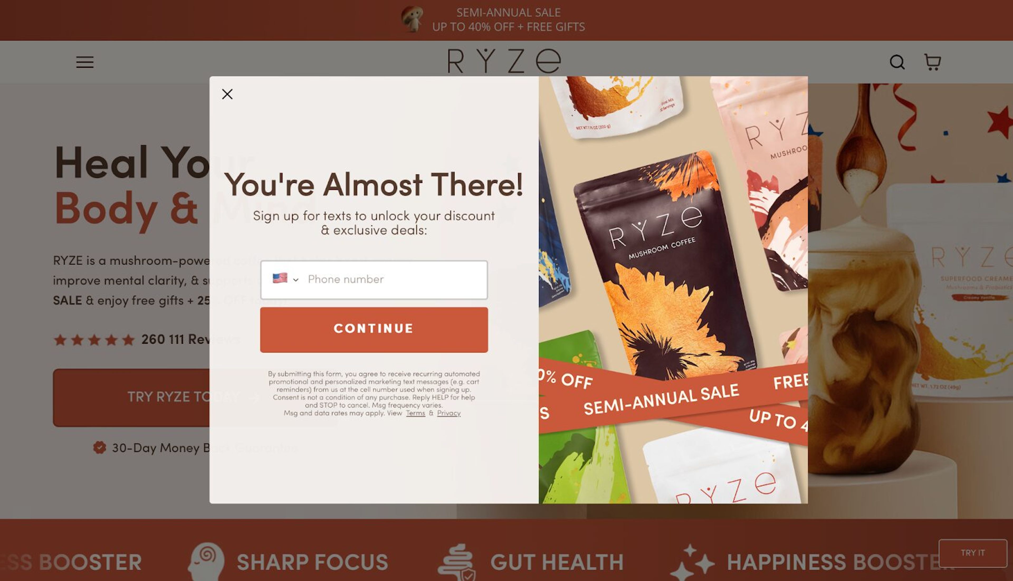 Ryze list building popup