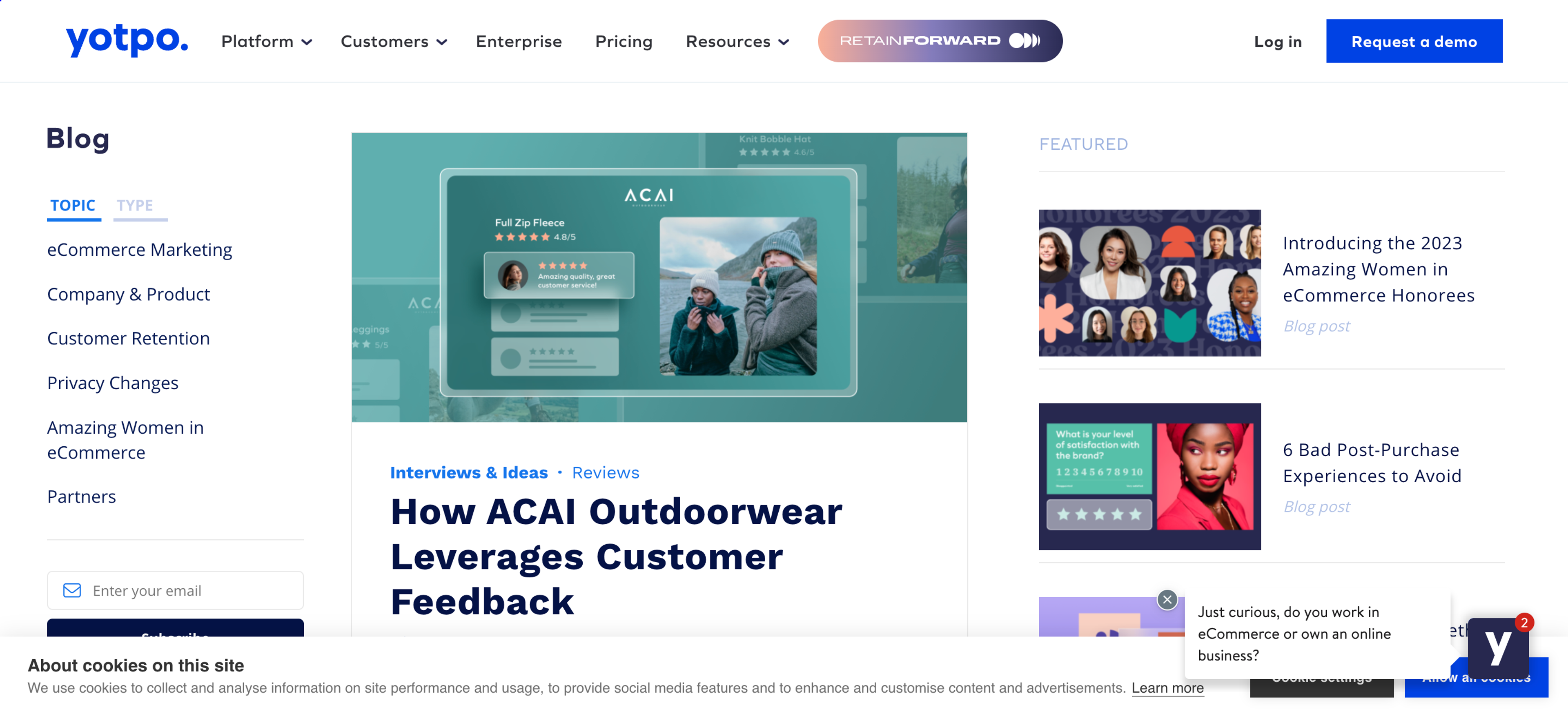 The YotPo blog really focuses on ecommerce marketing