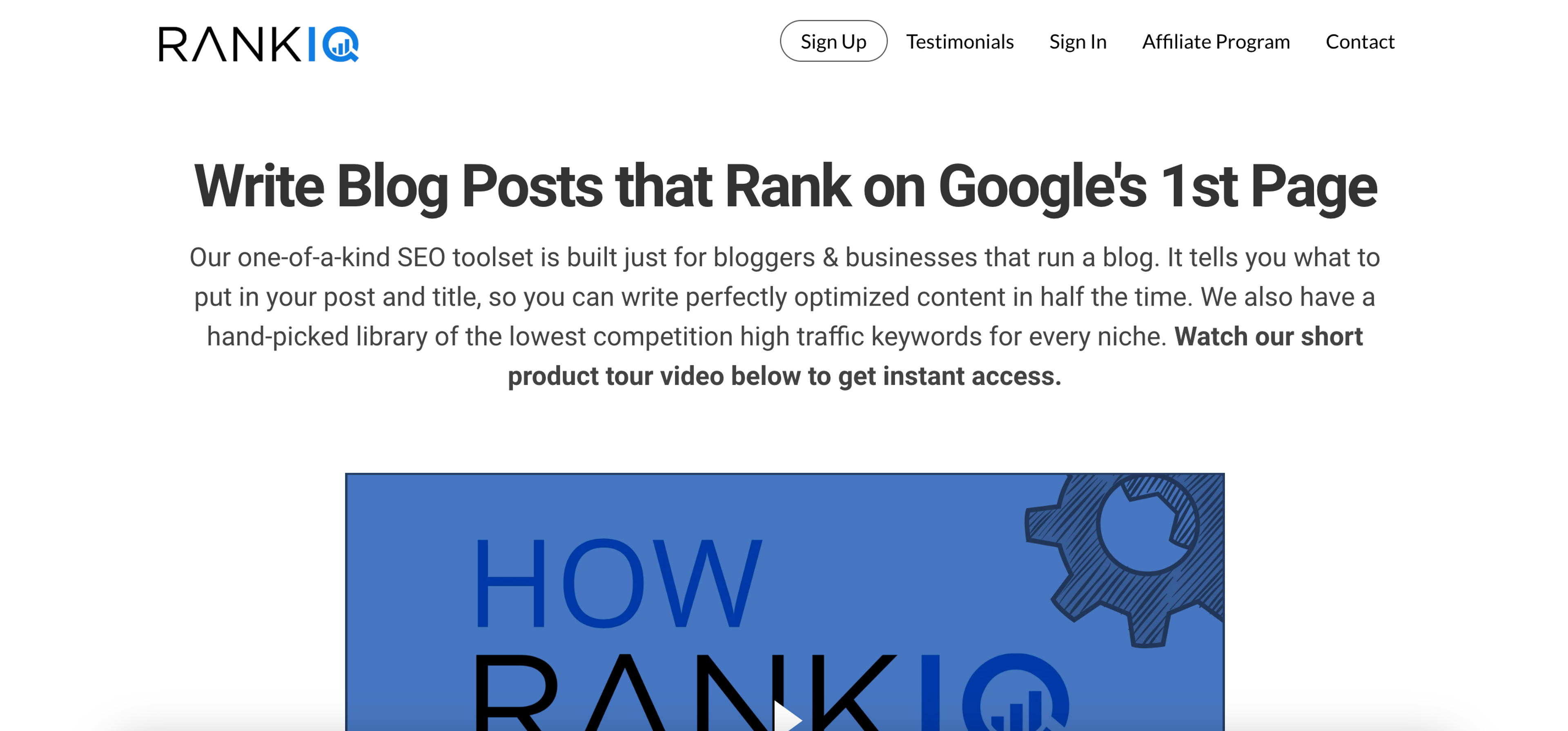 RankIQ SEO content tools