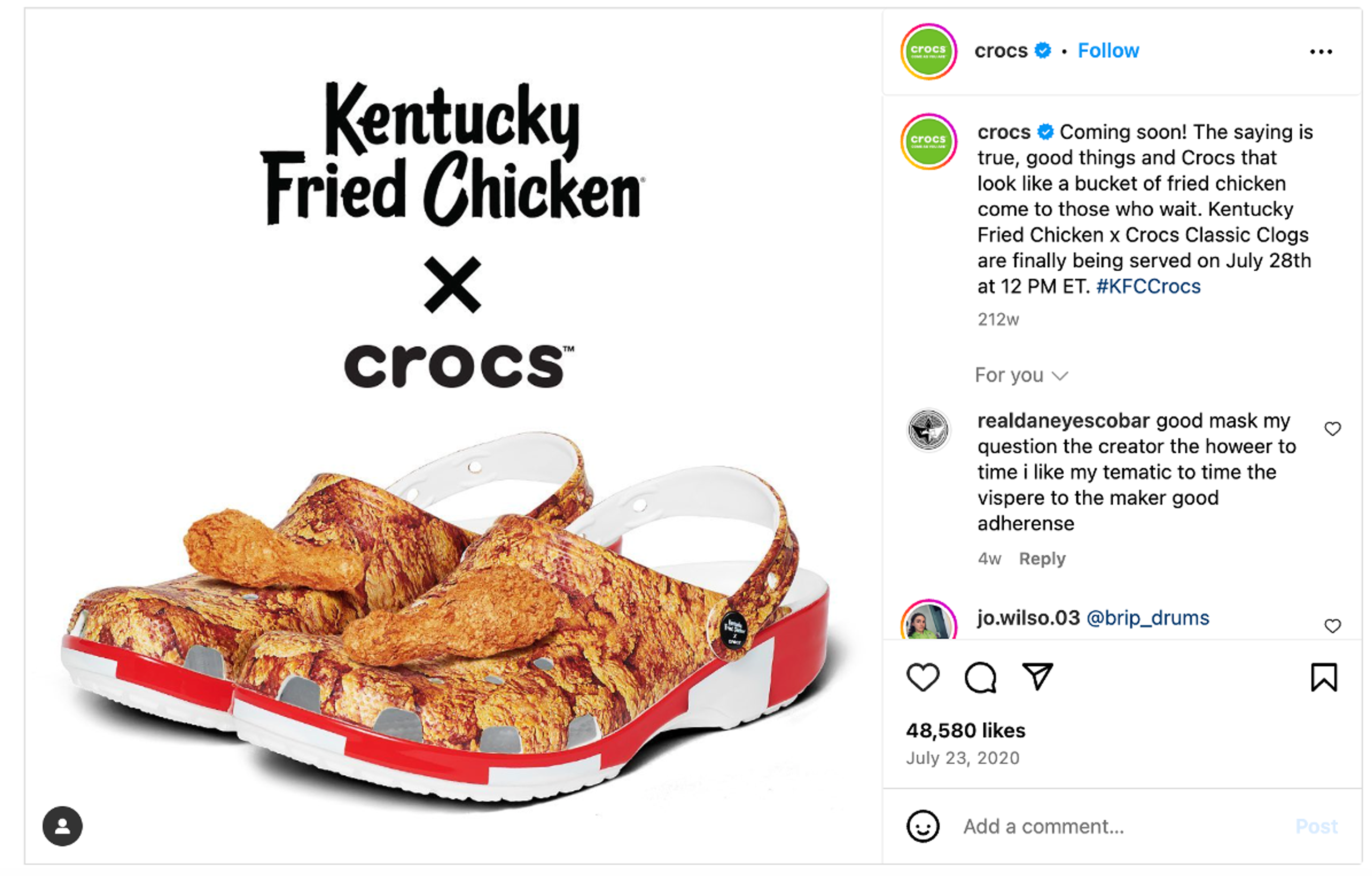 Crocs and KFC collaboration