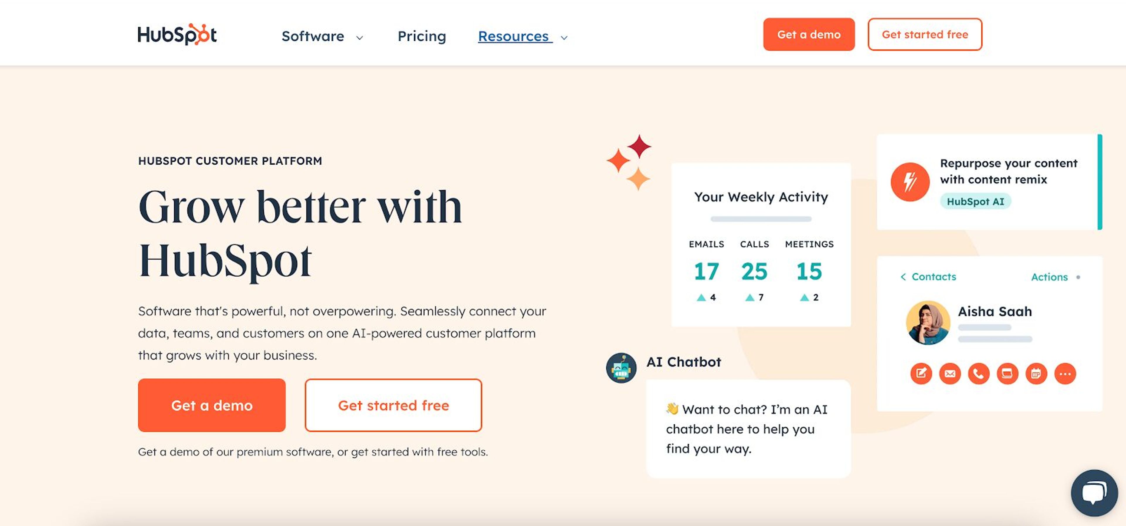HubSpot helps you with outbound and inbound lead generation efforts.