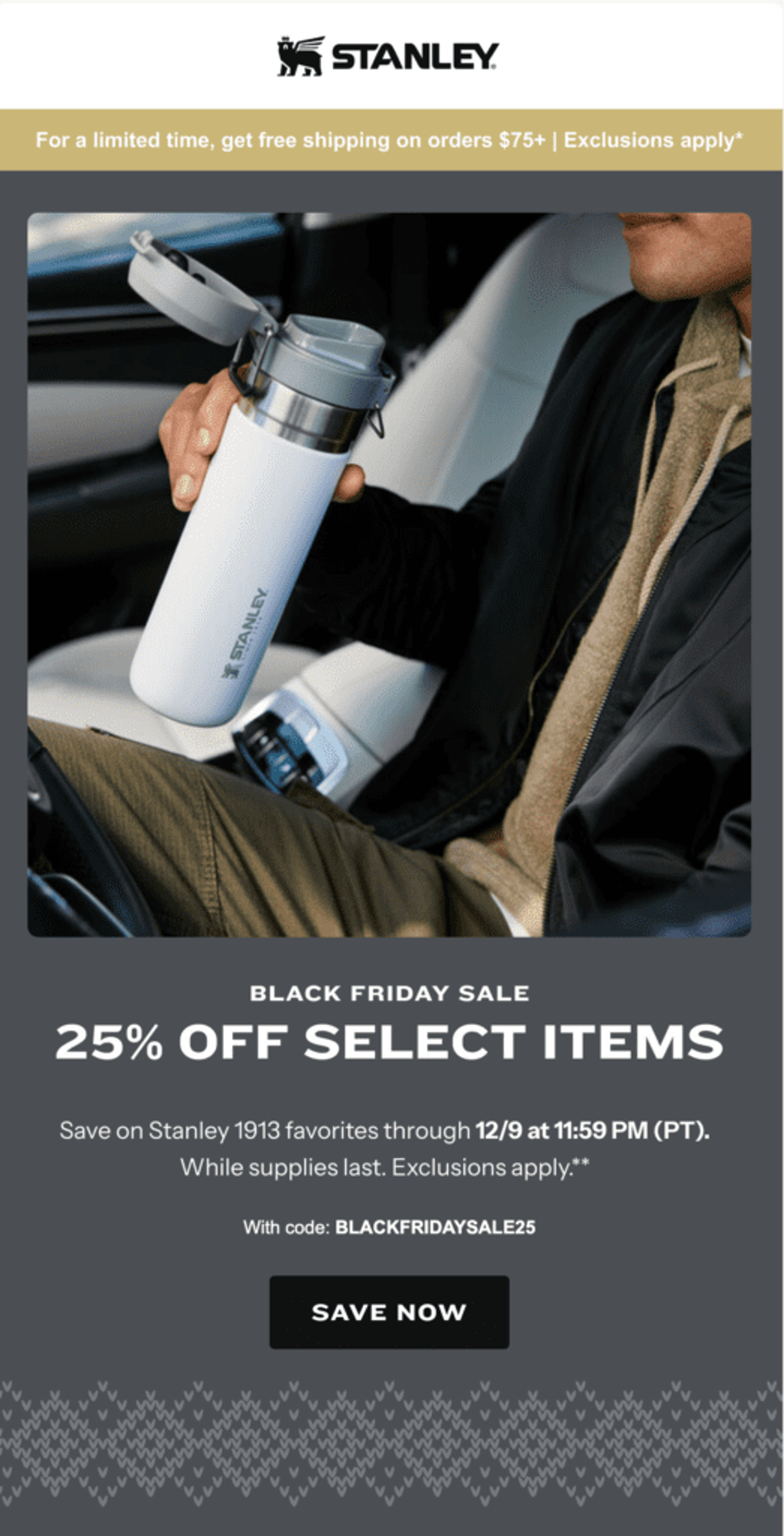Stanley Black Friday email marketing
