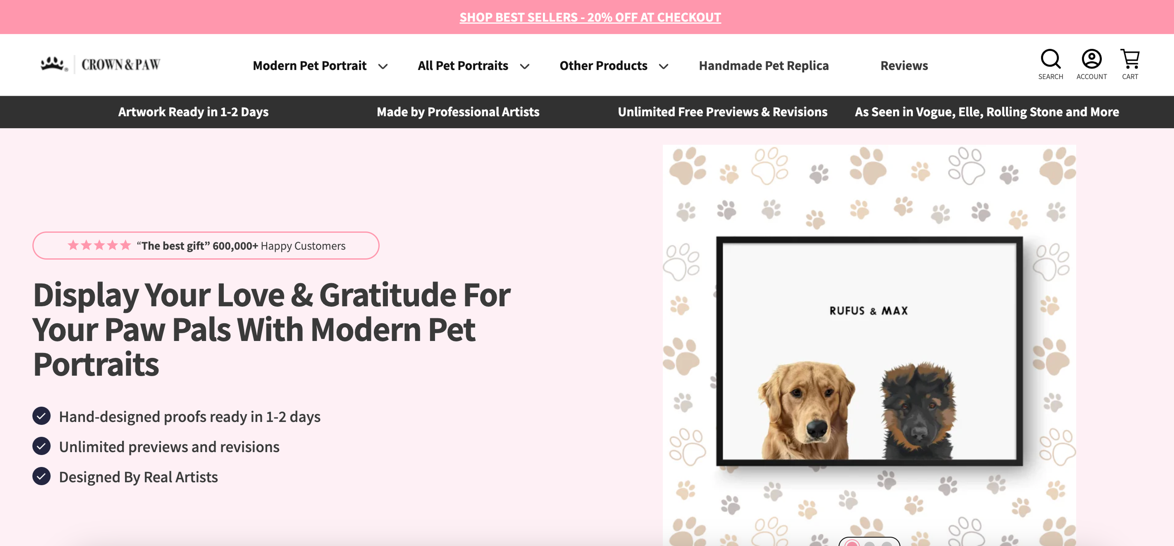 Crown &amp; Paw Shopify store