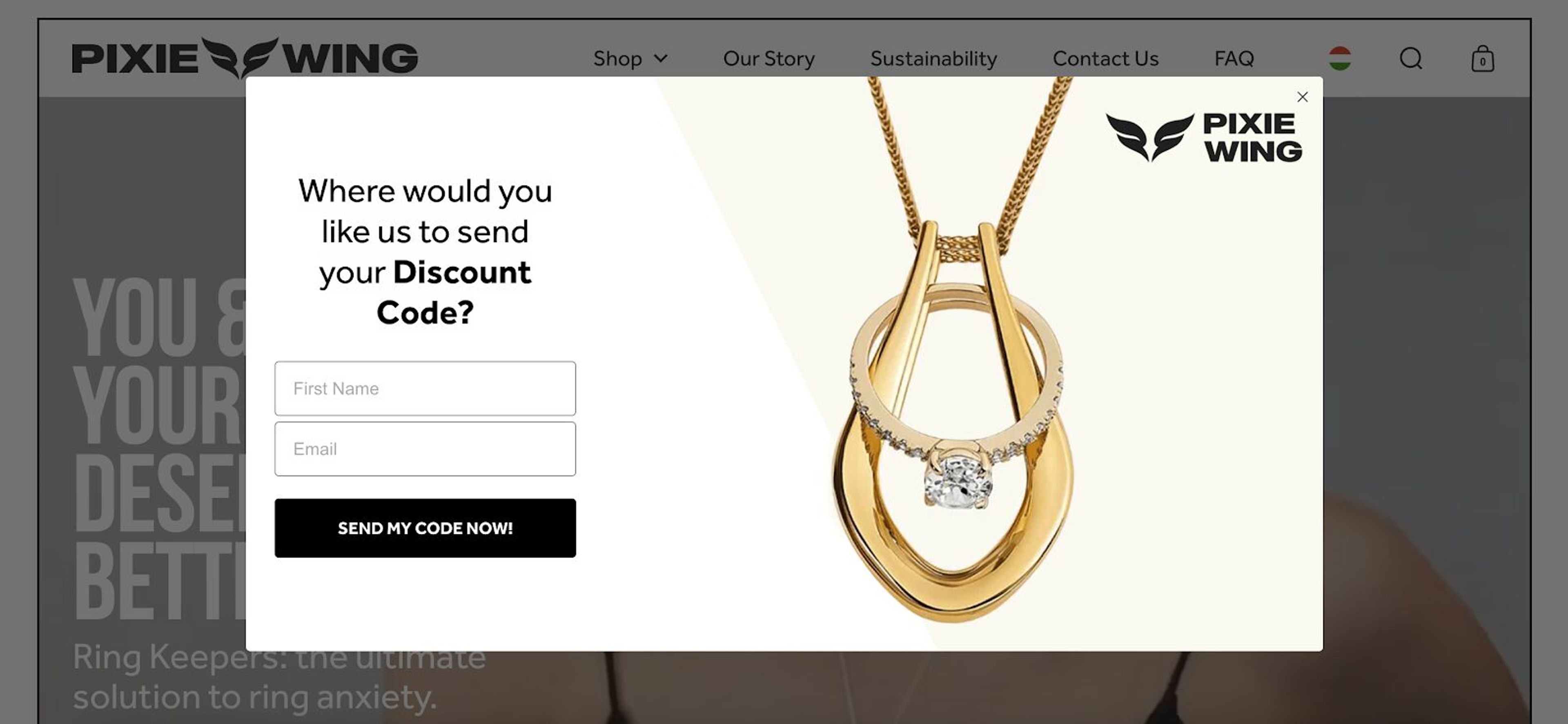 Form starts with a yes/no discount offer, followed by an optional phone number request, and ends with a coupon code