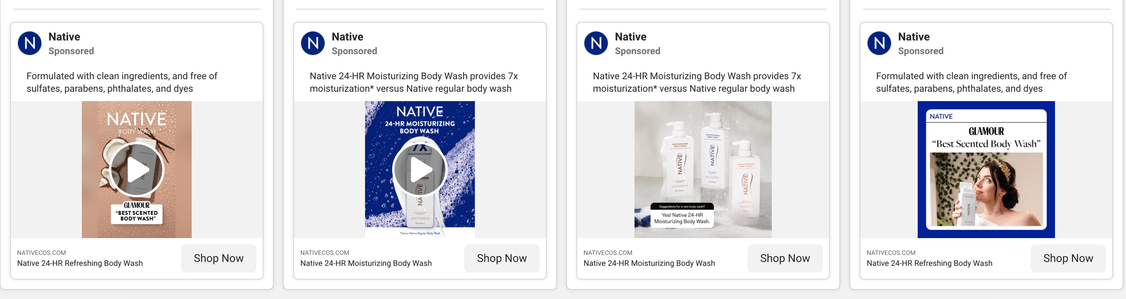 Native Deodorant paid ads