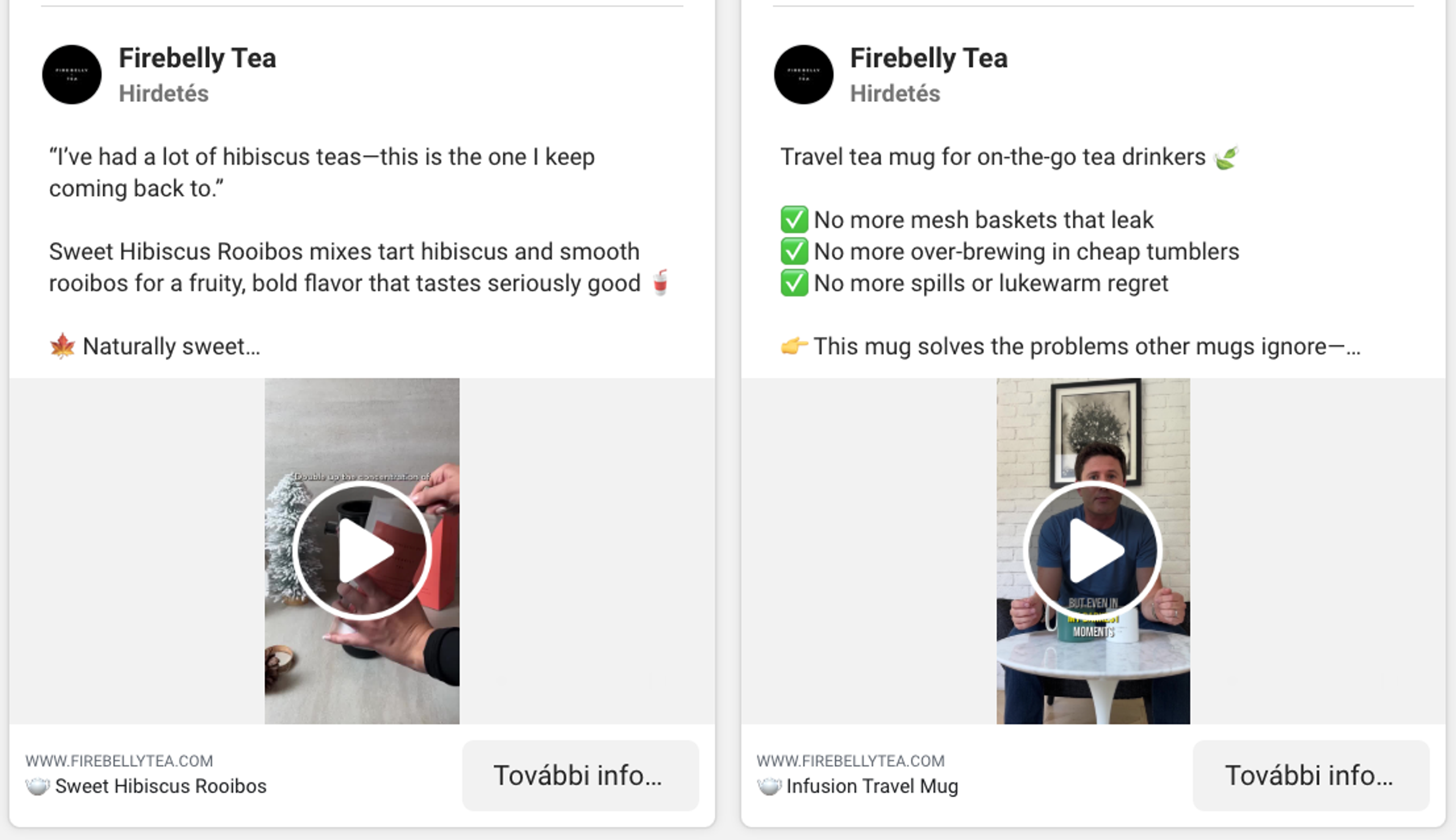 Firebelly Tea actively advertises on Facebook
