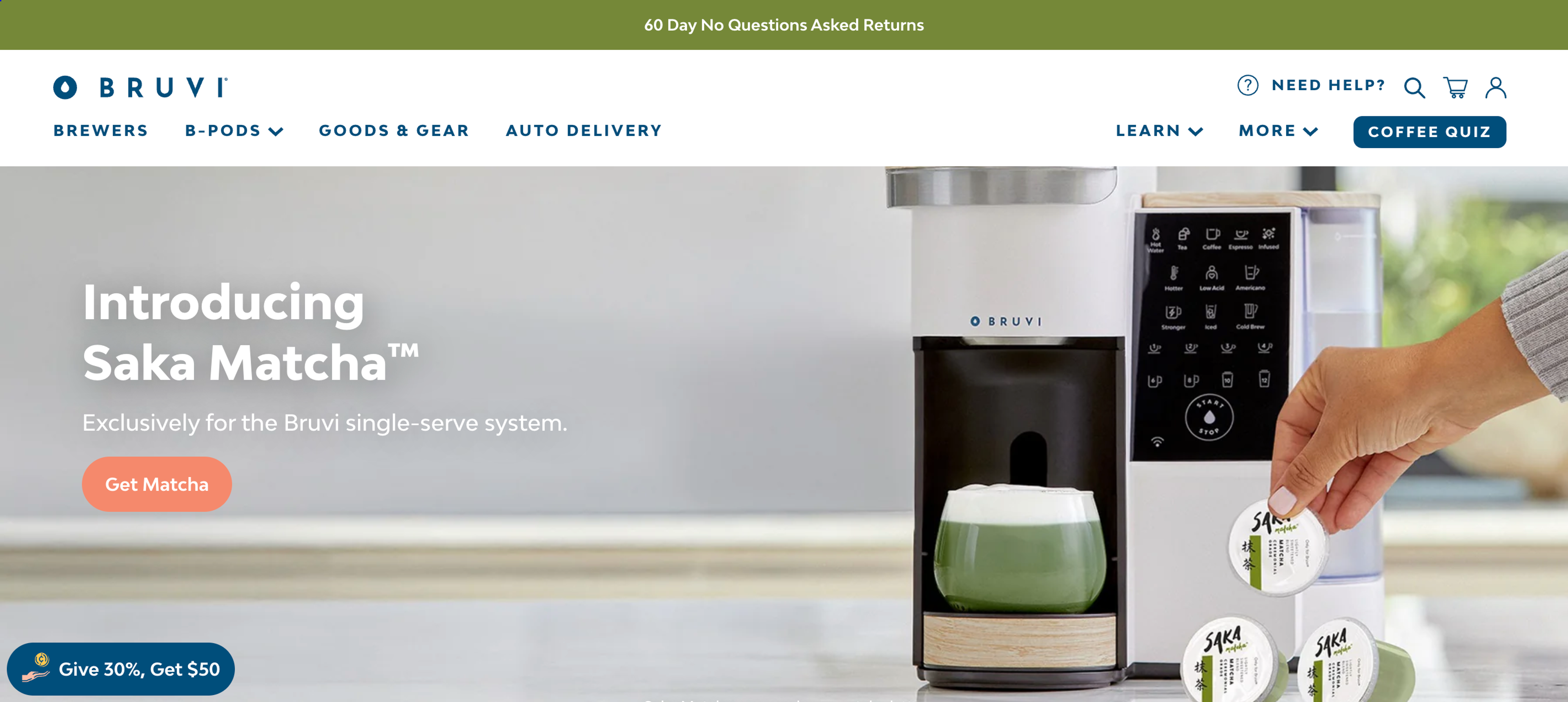 Bruvi introducing Saka Matcha professional design