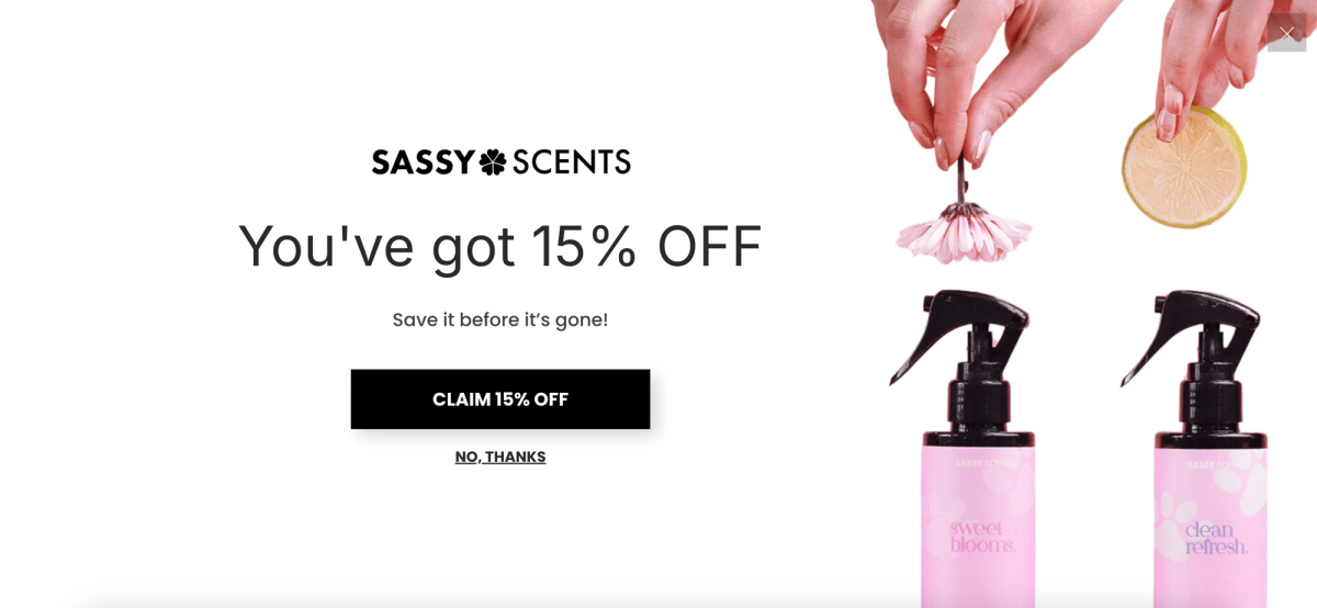 Sassy Scents Smart Discount Popup