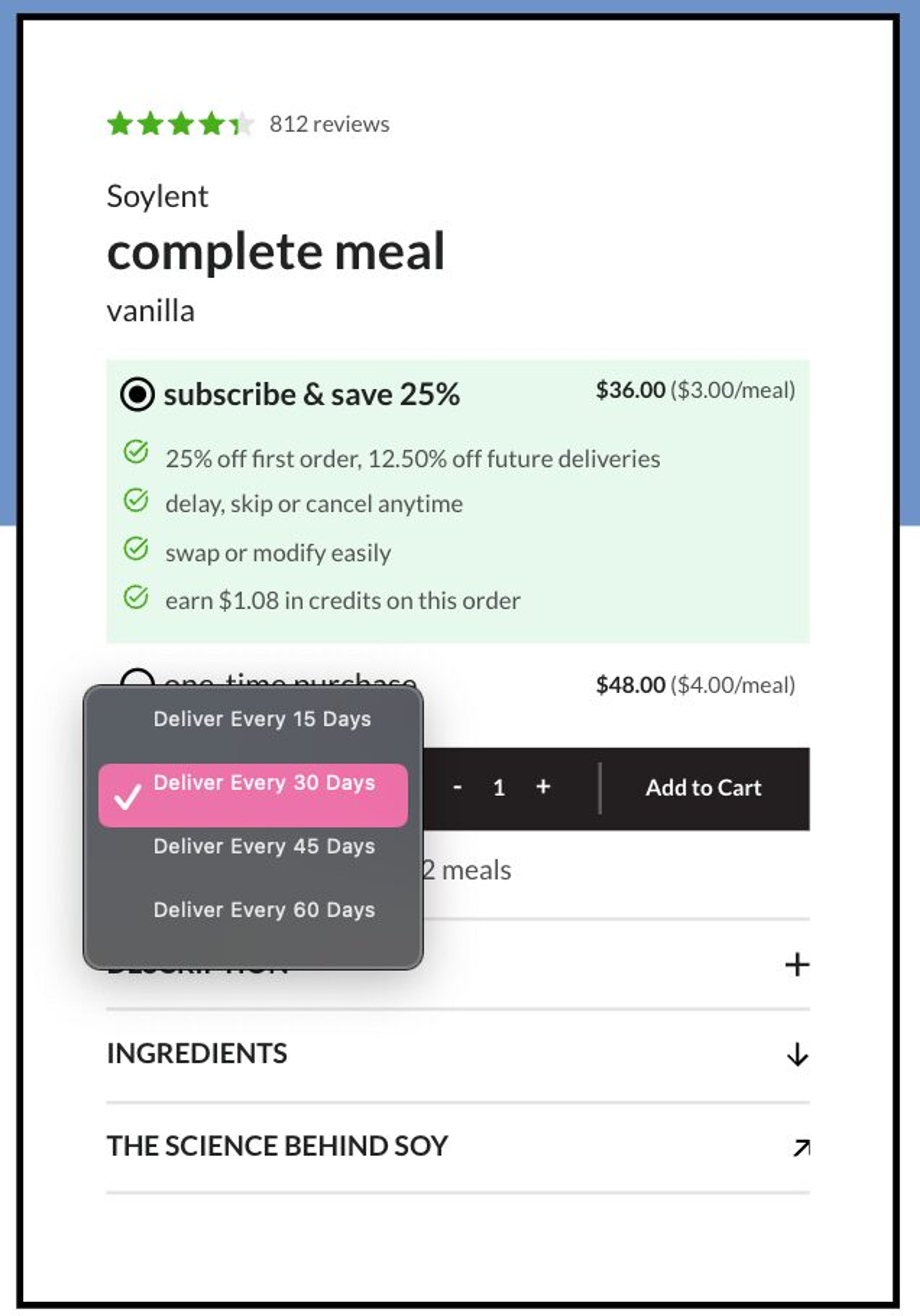 Soylent subscription system