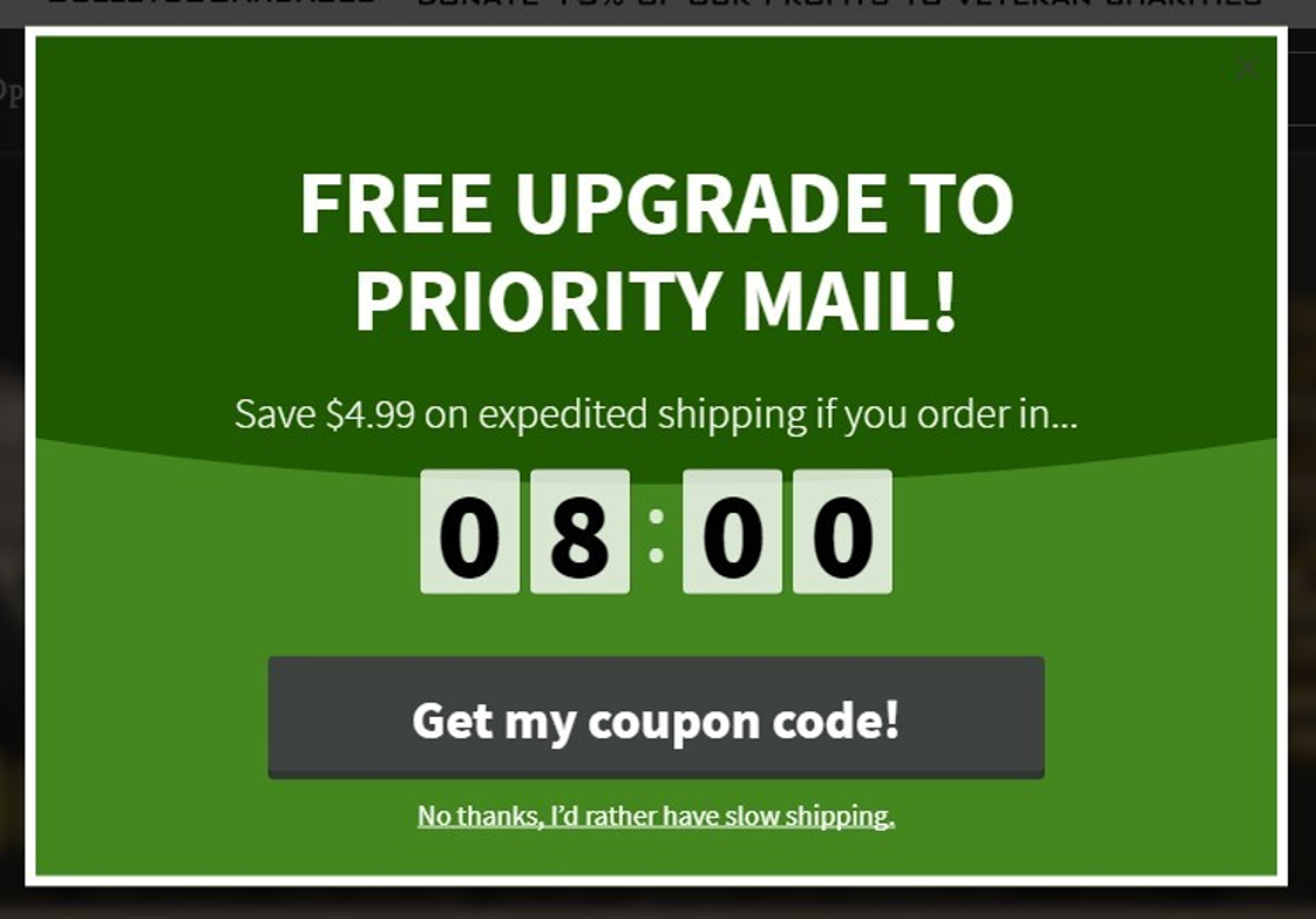 Leave page popup example