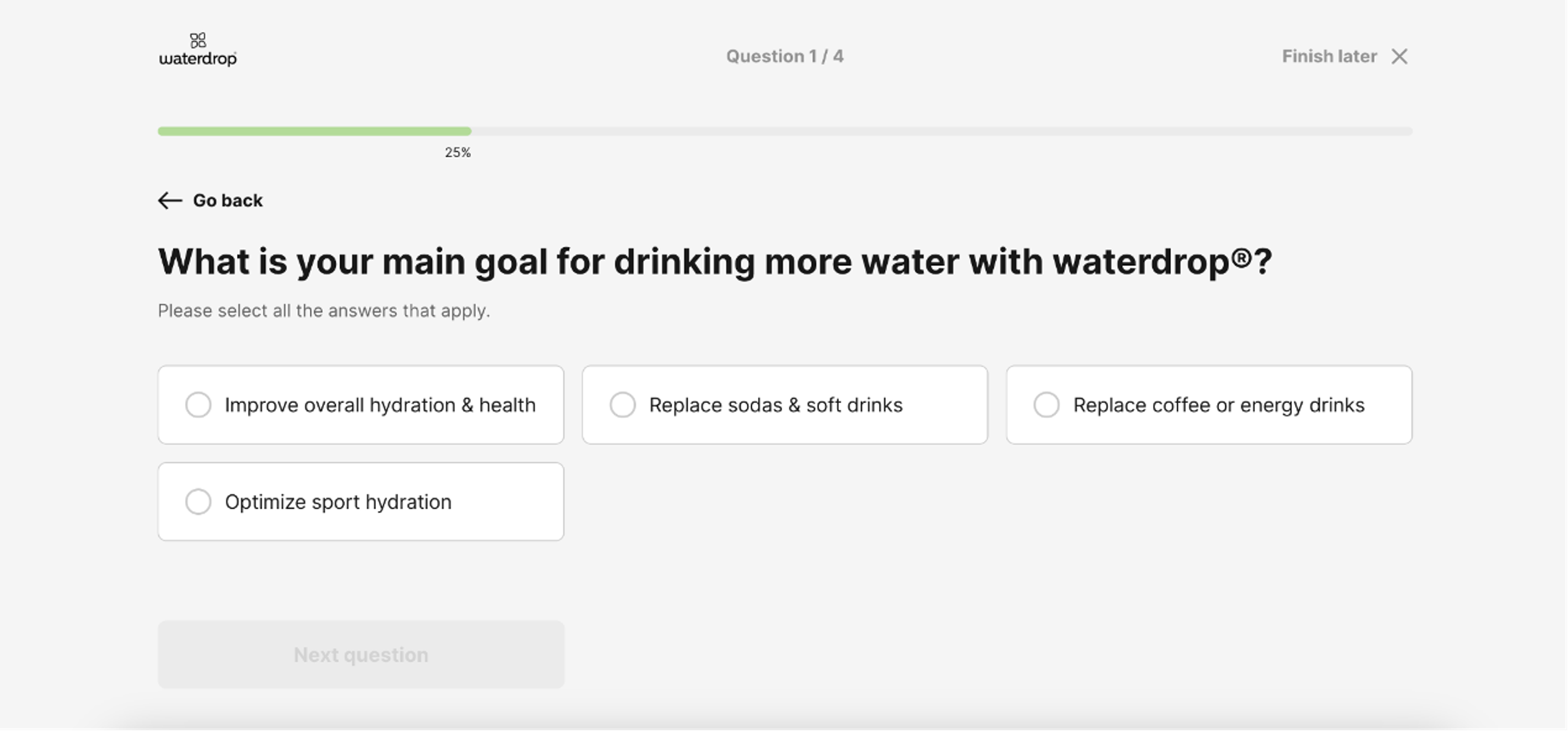 Waterdrop hydration quiz
