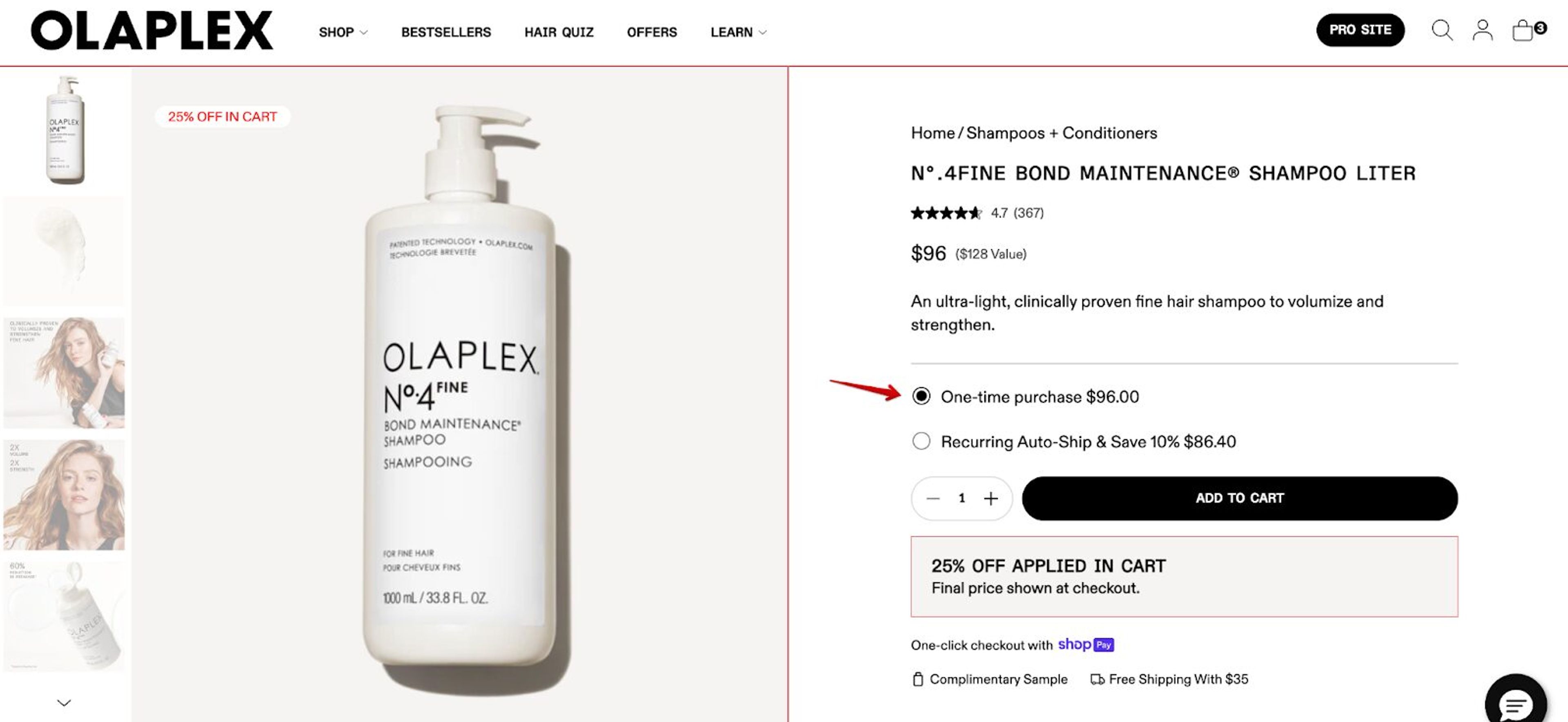 Olaplex subscription system