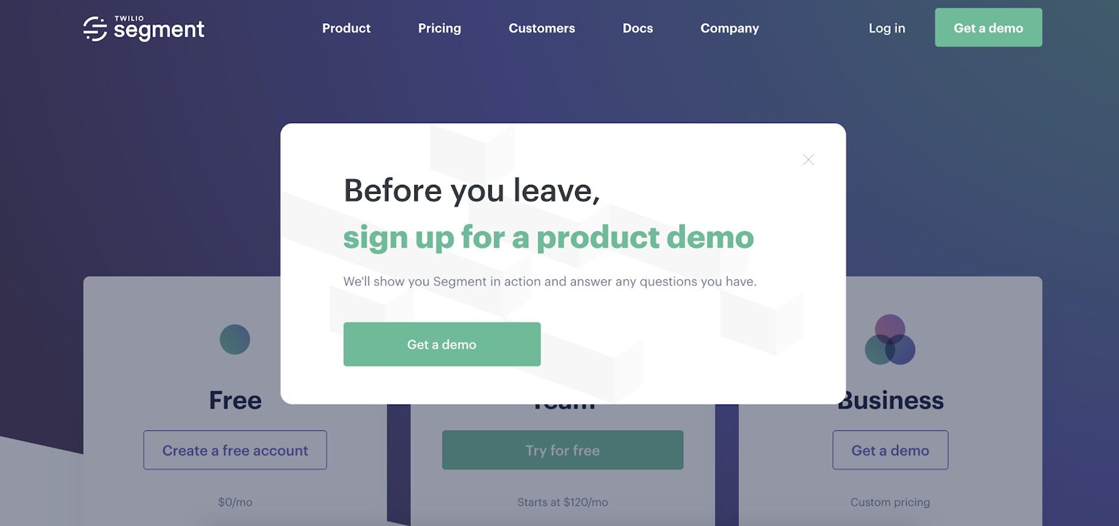 Twillio exit intent popup examples the power of product demos on landing pages.