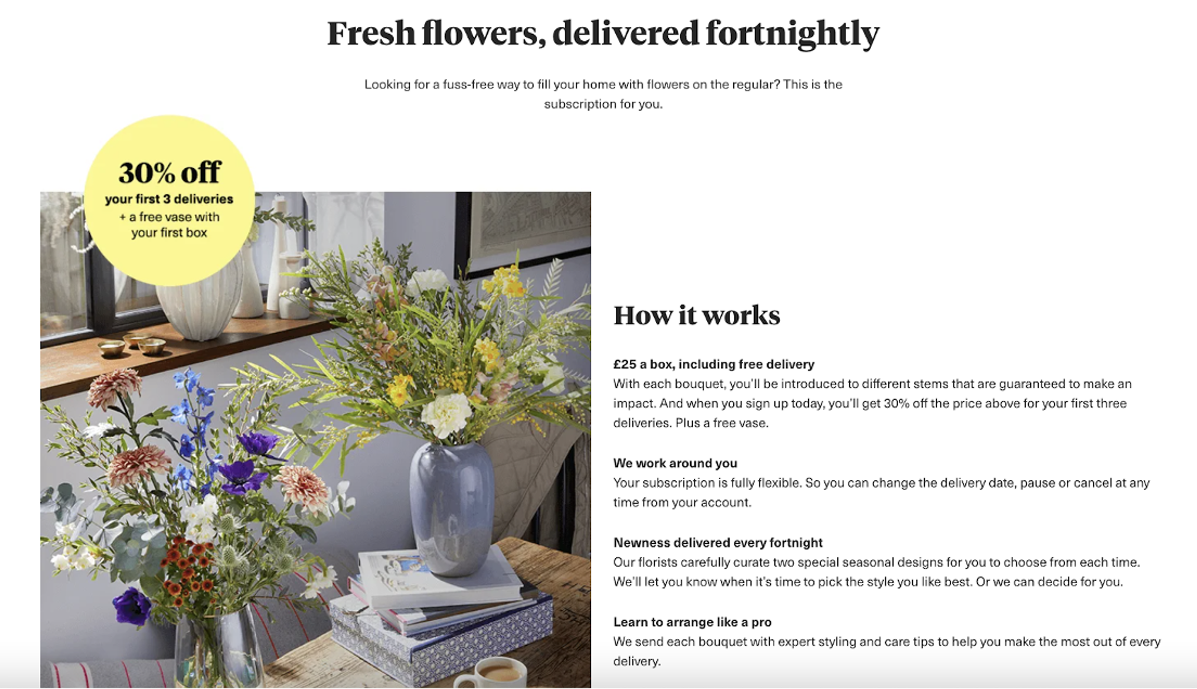 Bloom &amp; Wild’s subscription plan