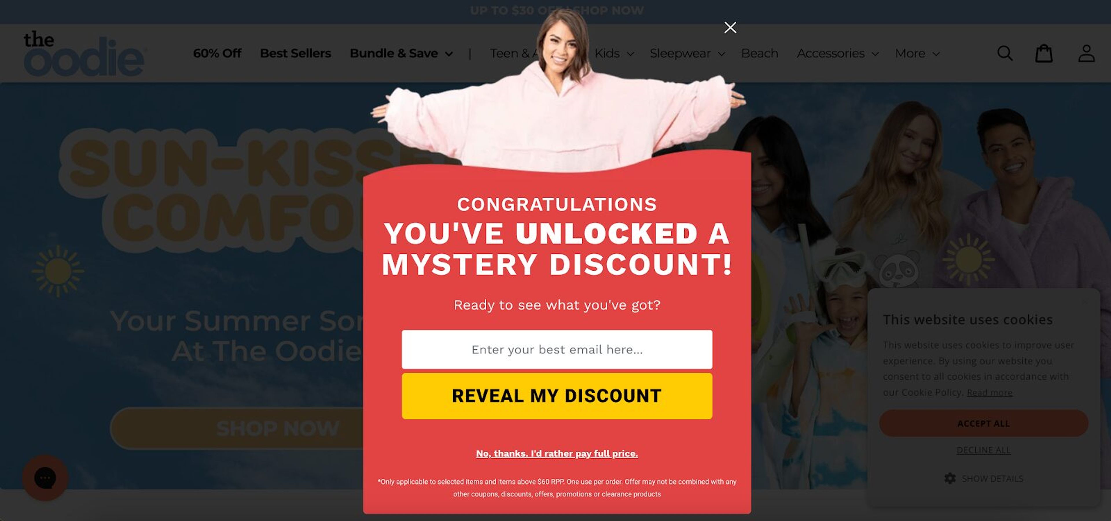 Tap into people's curiosoty by keeping the discount in mystery like Oodie did.