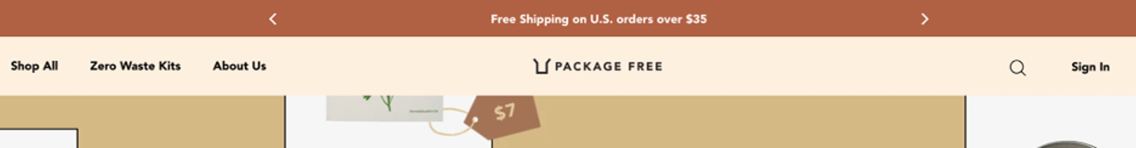 Partake Foods free shipping promotion bar