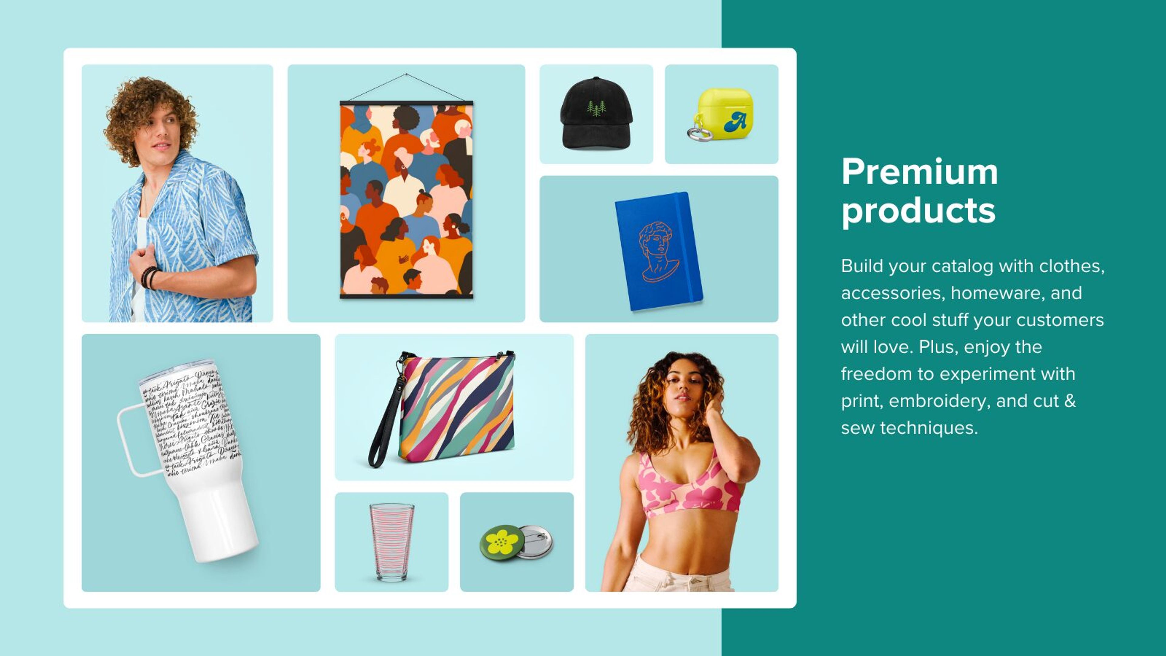 Printful is a print on demand service, that you can create custom products with.