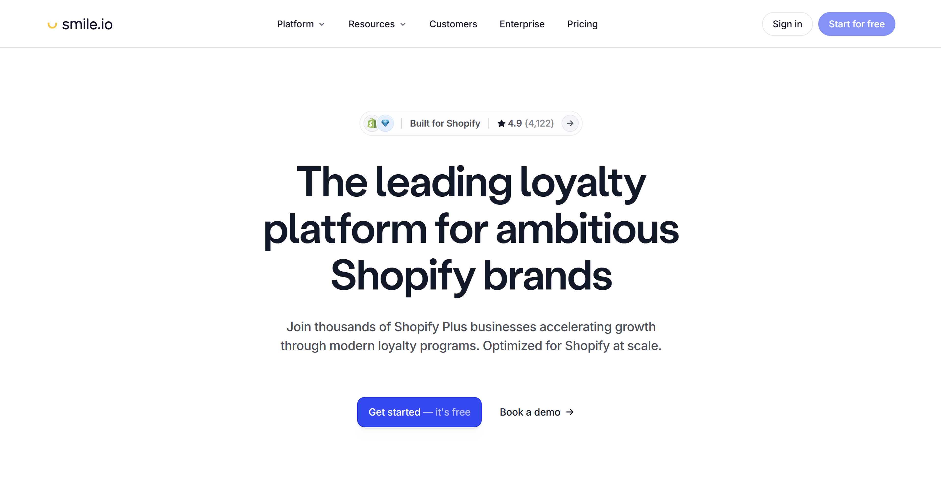 Smile is a loyalty app for Shopify