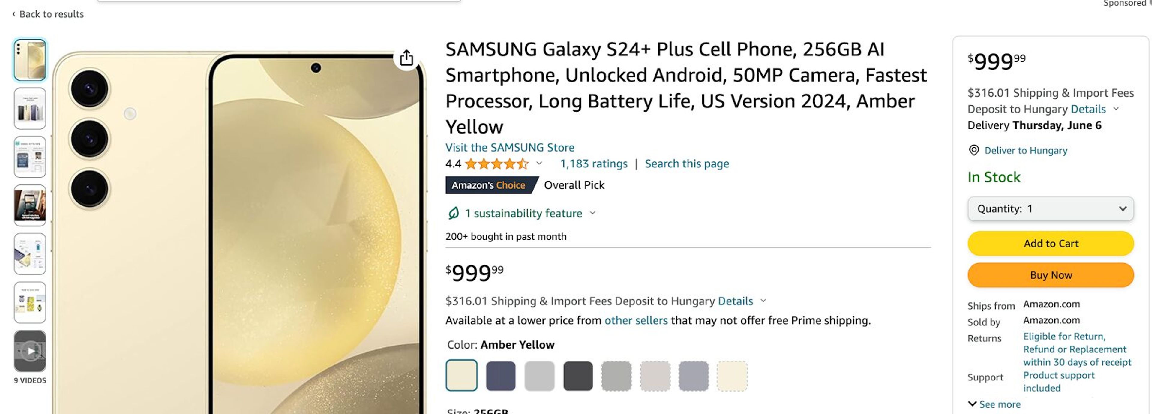 Samsung's cta color is also orange which has the most contrast on their white background.