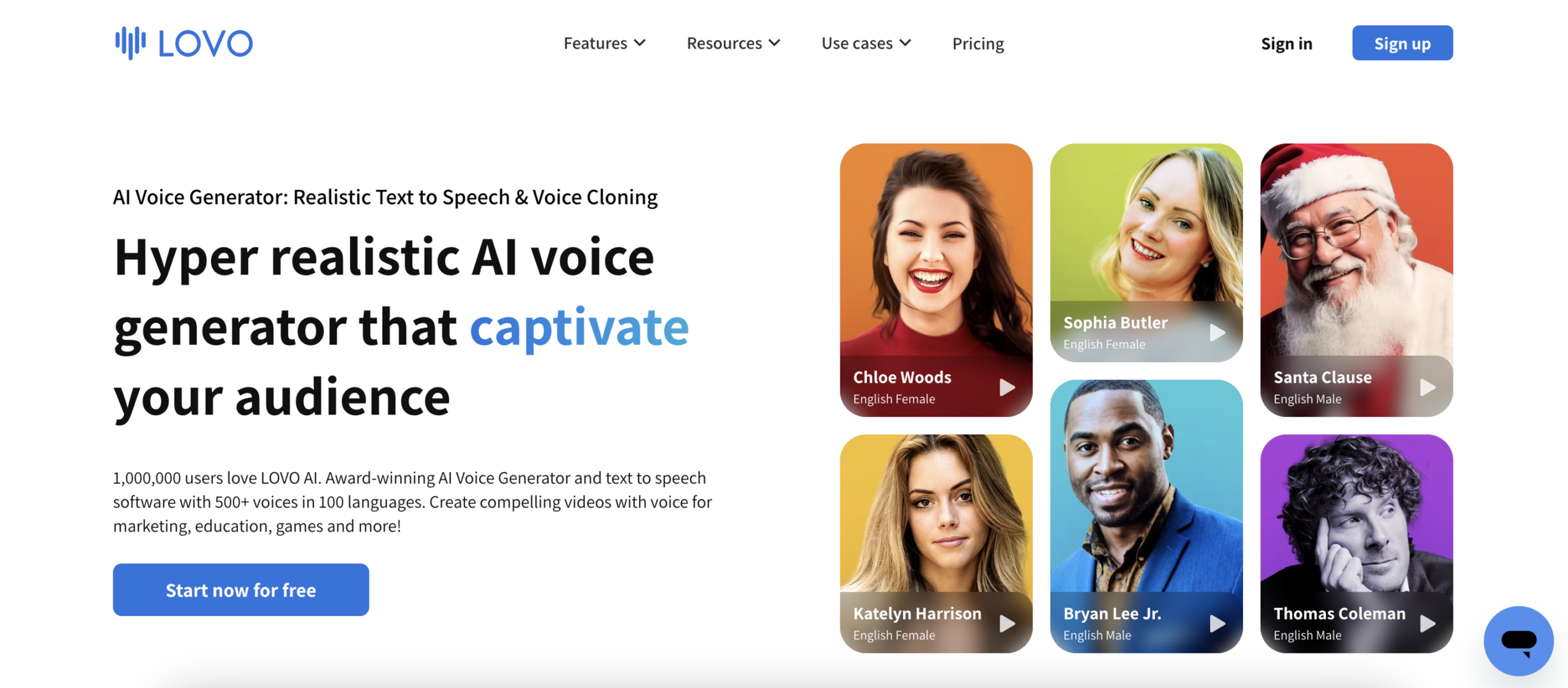 LOVO AI voice generator