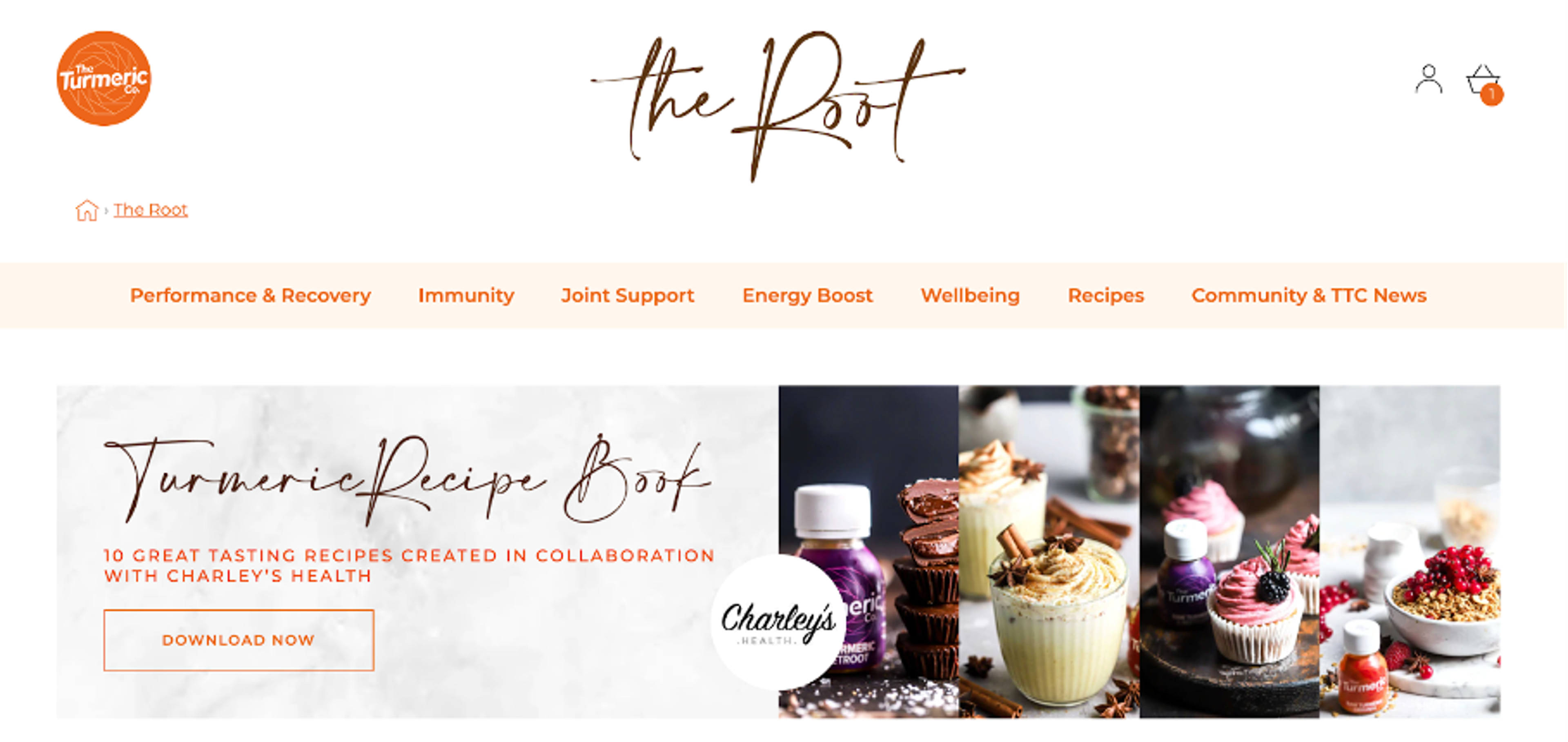 The Turmeric Co's Shopify store implemented a button click popup window on their website.