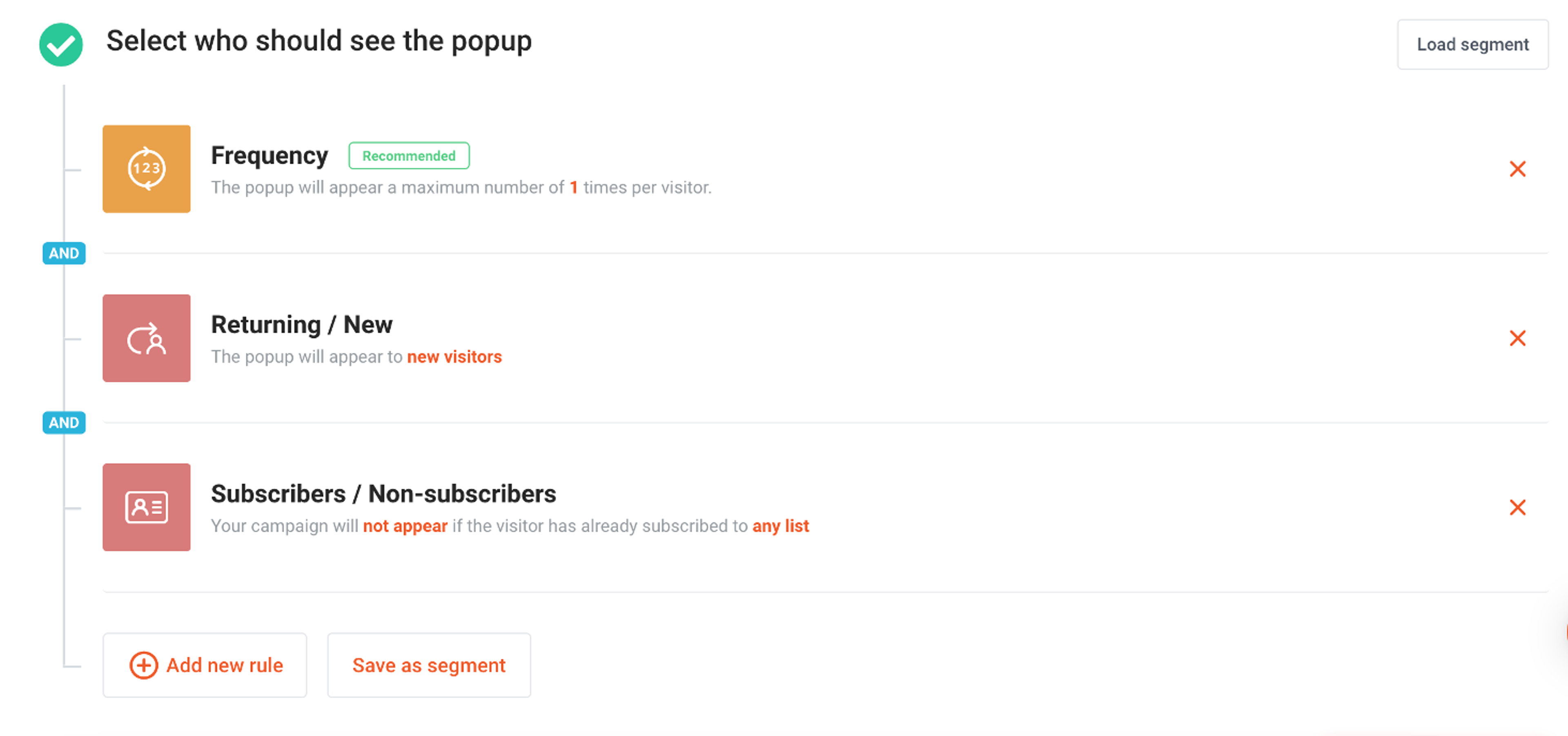 OptiMonk targeting options