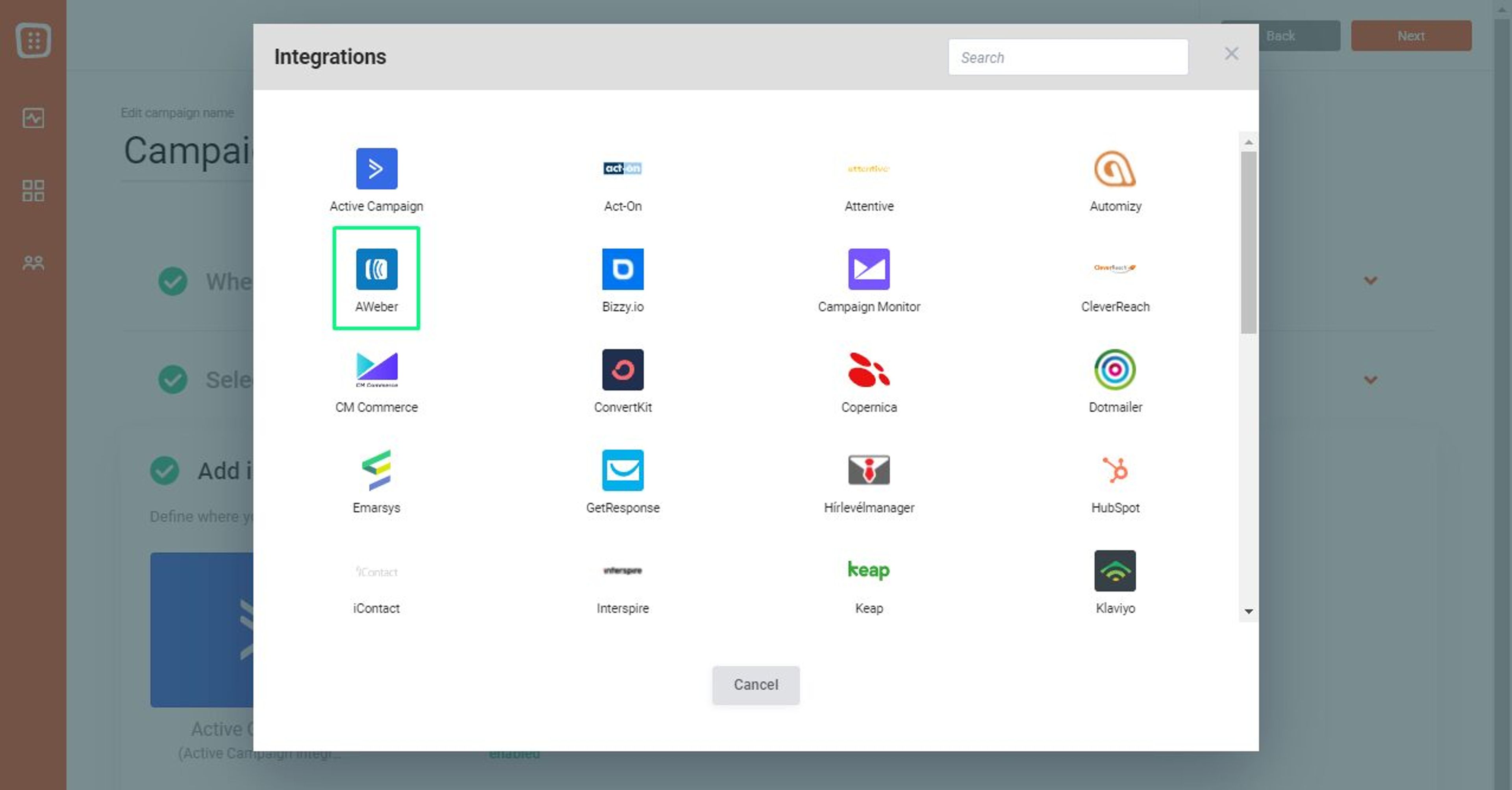 Integrate your AWeber subscription list to OptiMonk