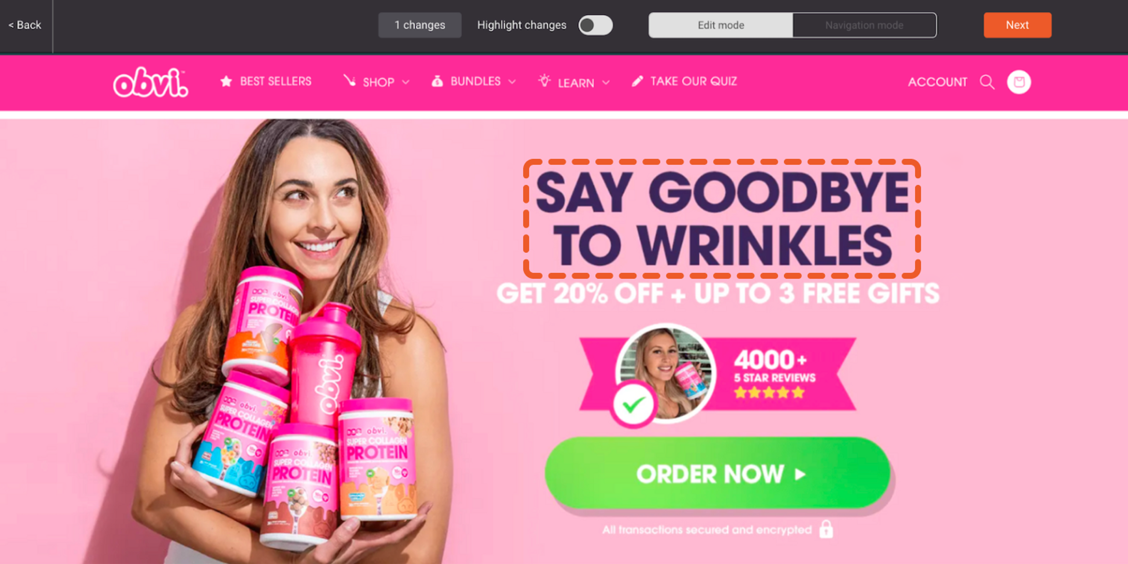 Manually personalize landing pages to match your ad campaigns with dynamic content