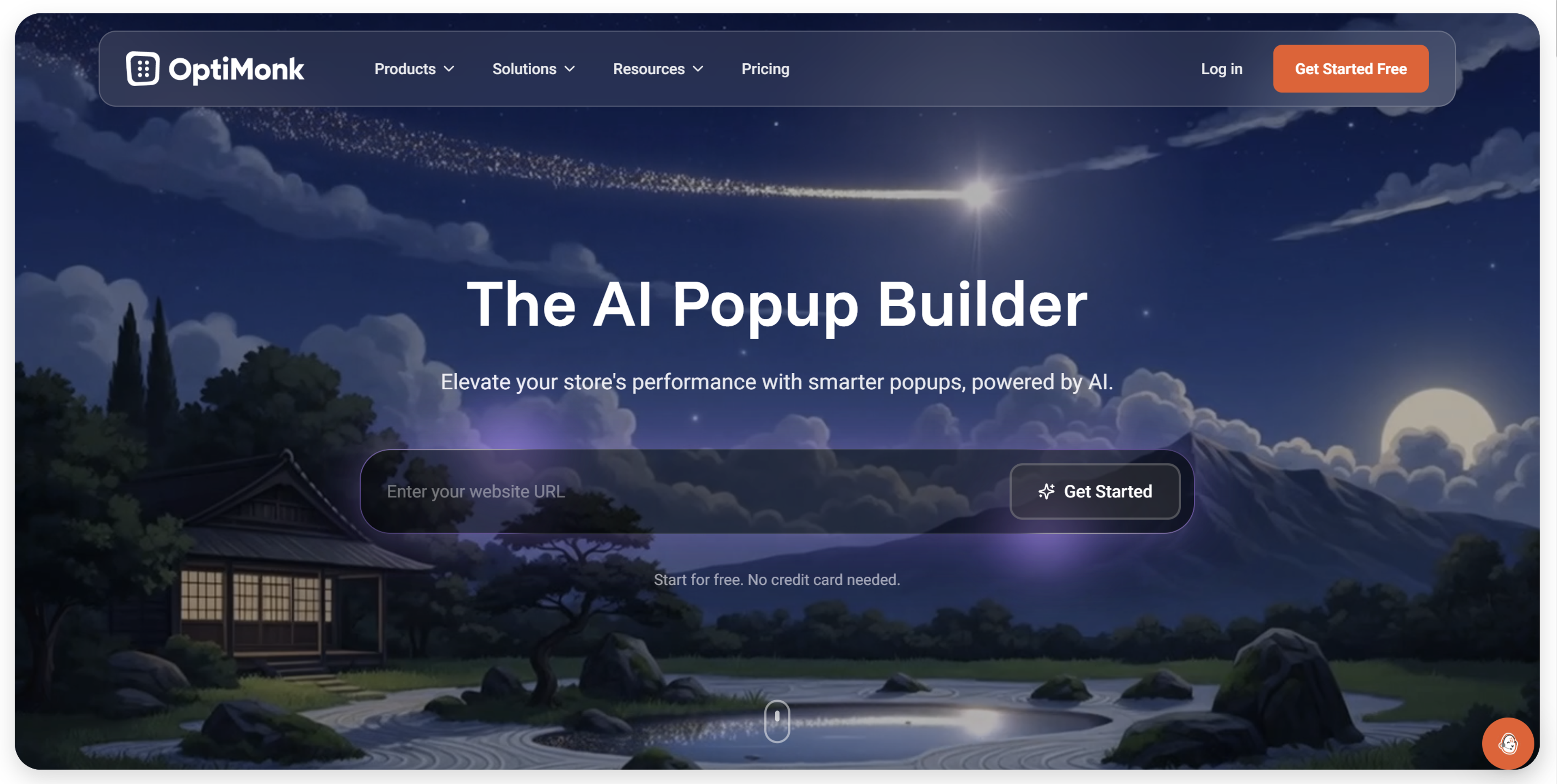 OptiMonk homepage and hero section - one of the best popup tools for Shopify stores with a good free plan.