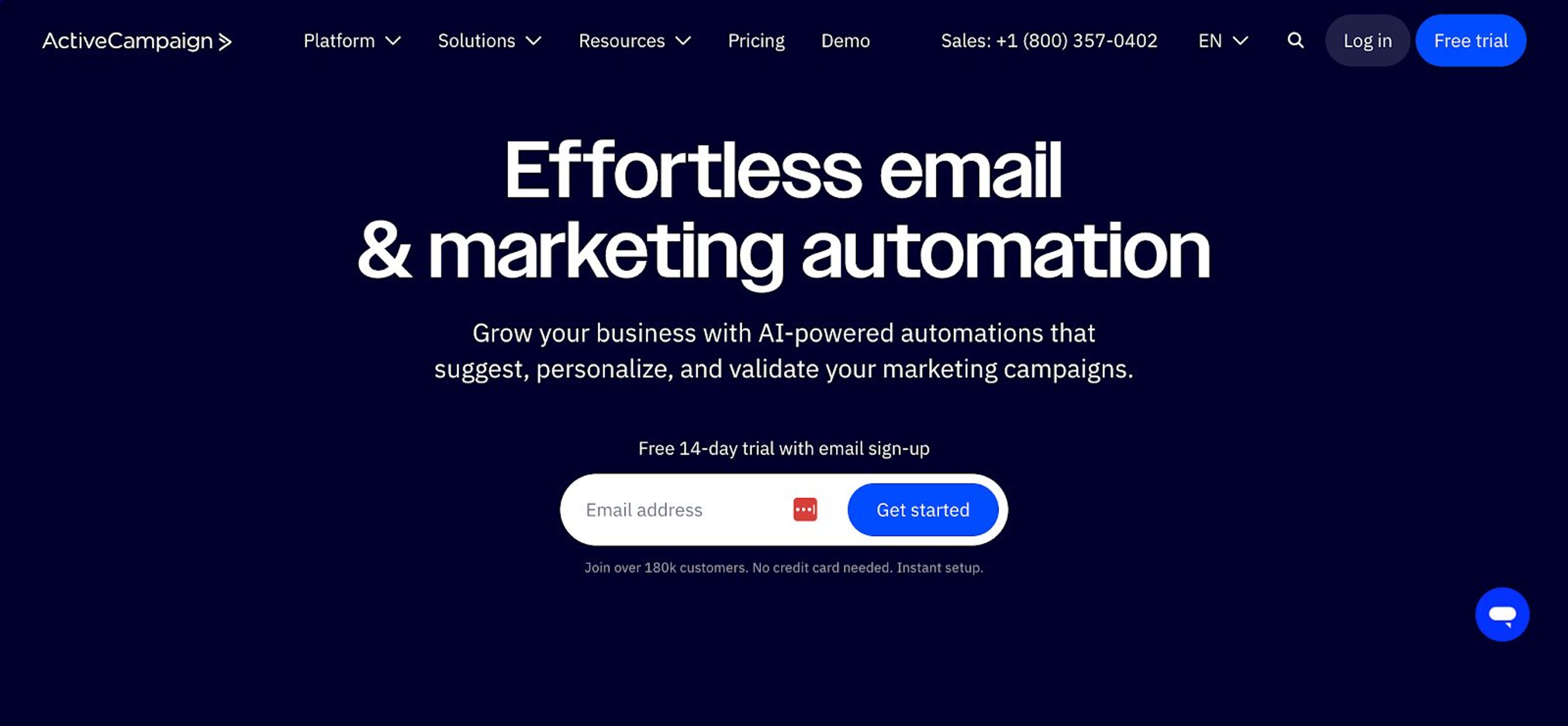 Advanced email platform with automation, segmentation, and a 14-day free trial for personalized campaigns.
