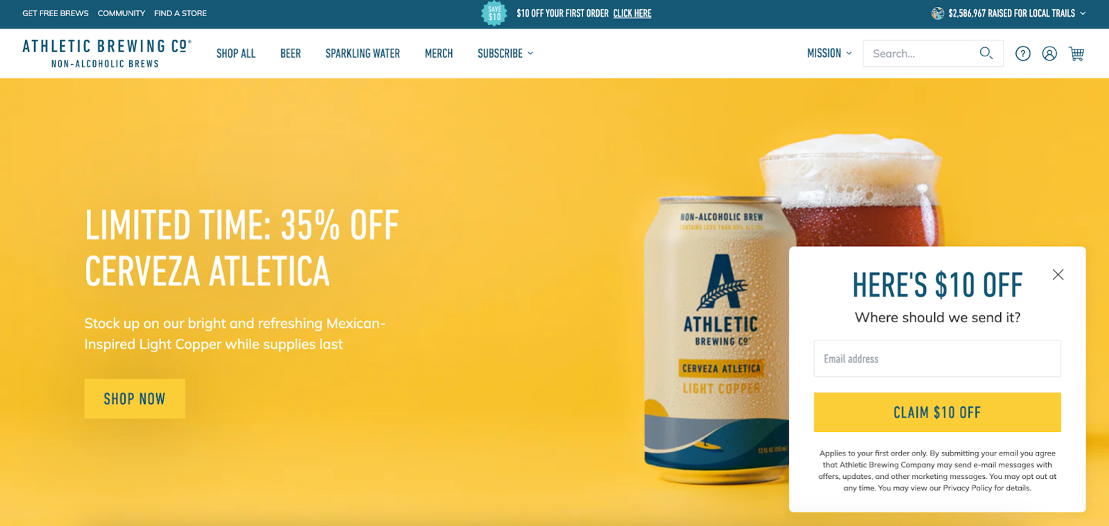 Athletic Brewing sidemessage