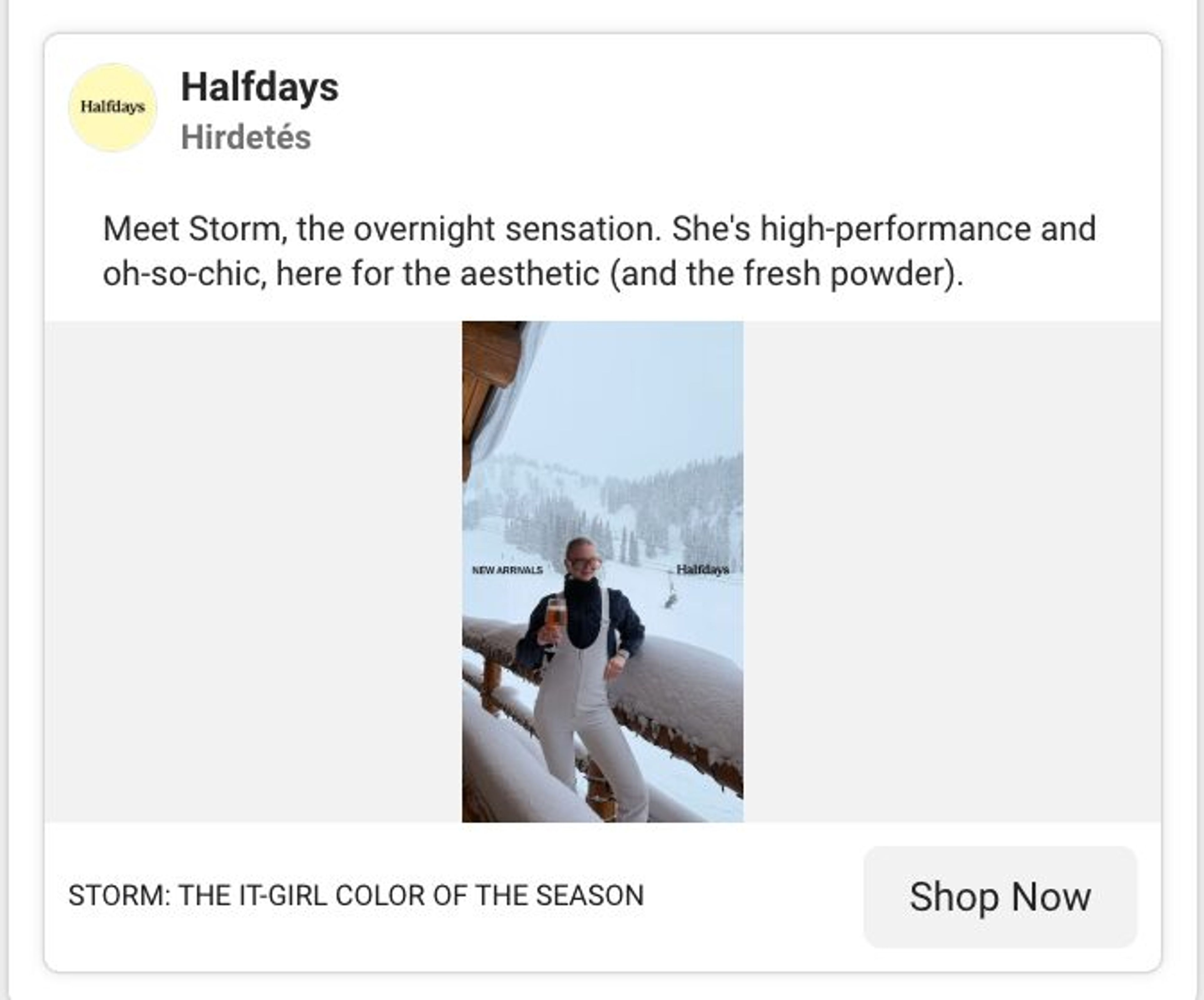 Facebook ad by Halfdays