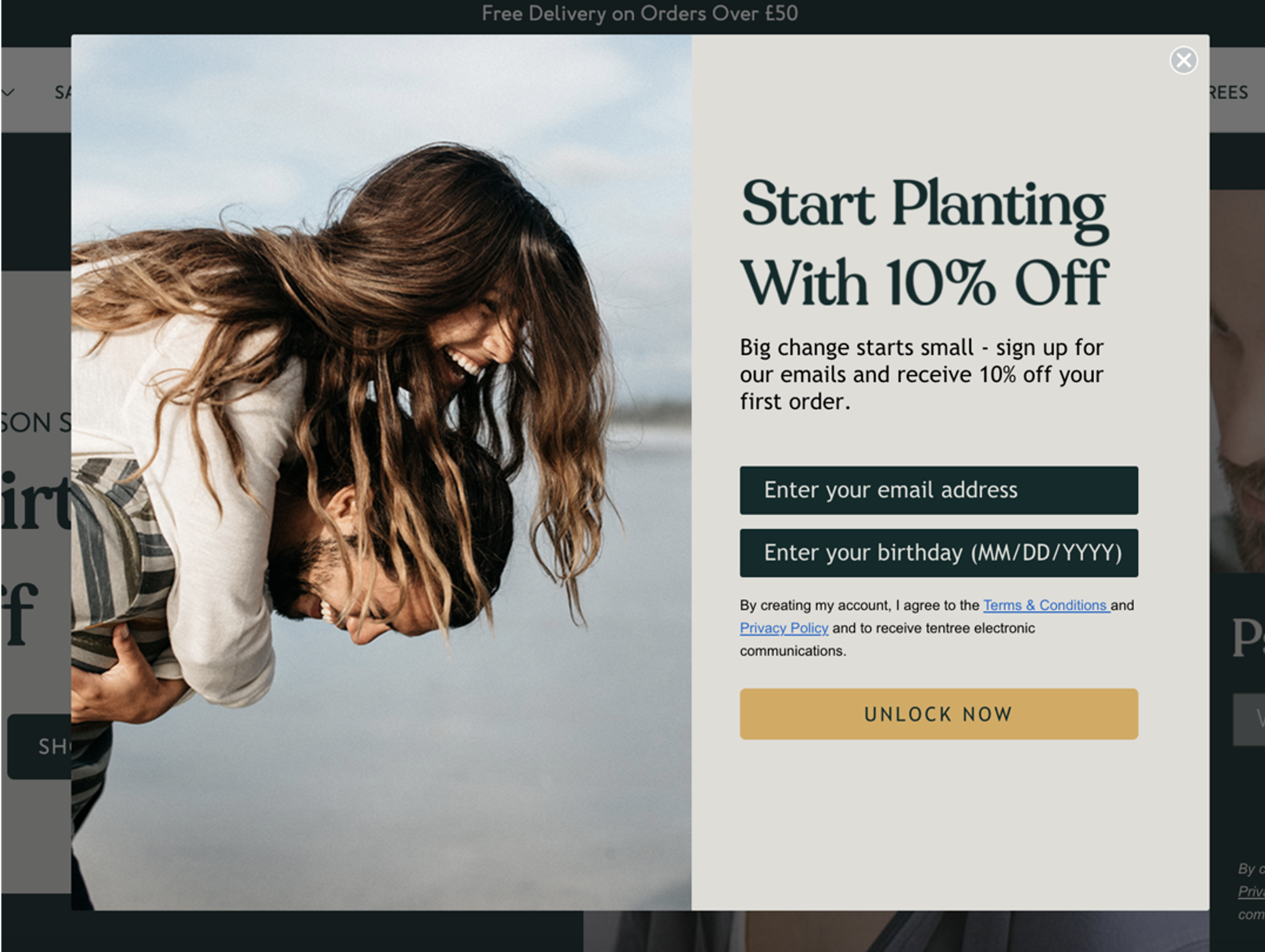 Shopify newsletter popup example