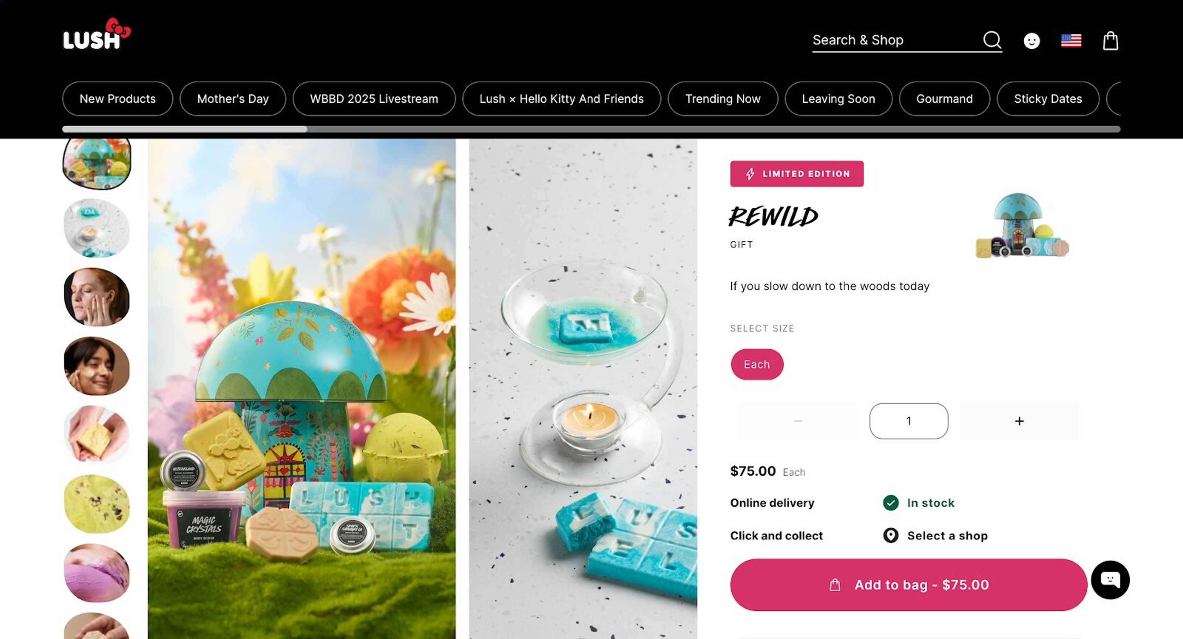 Lush offers seasonal bundles like Mothers Day.