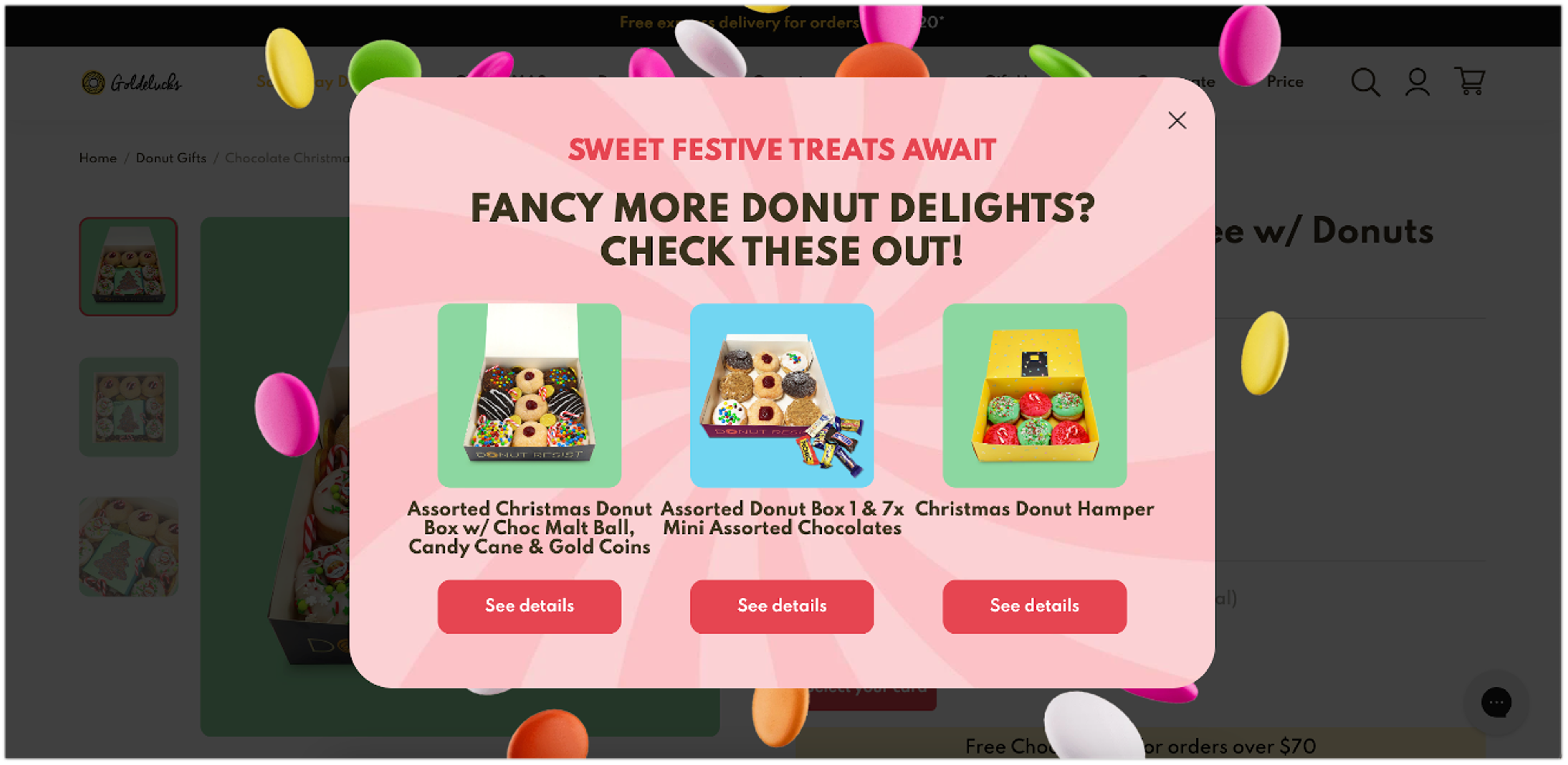 Goldelucks product recommendations popup