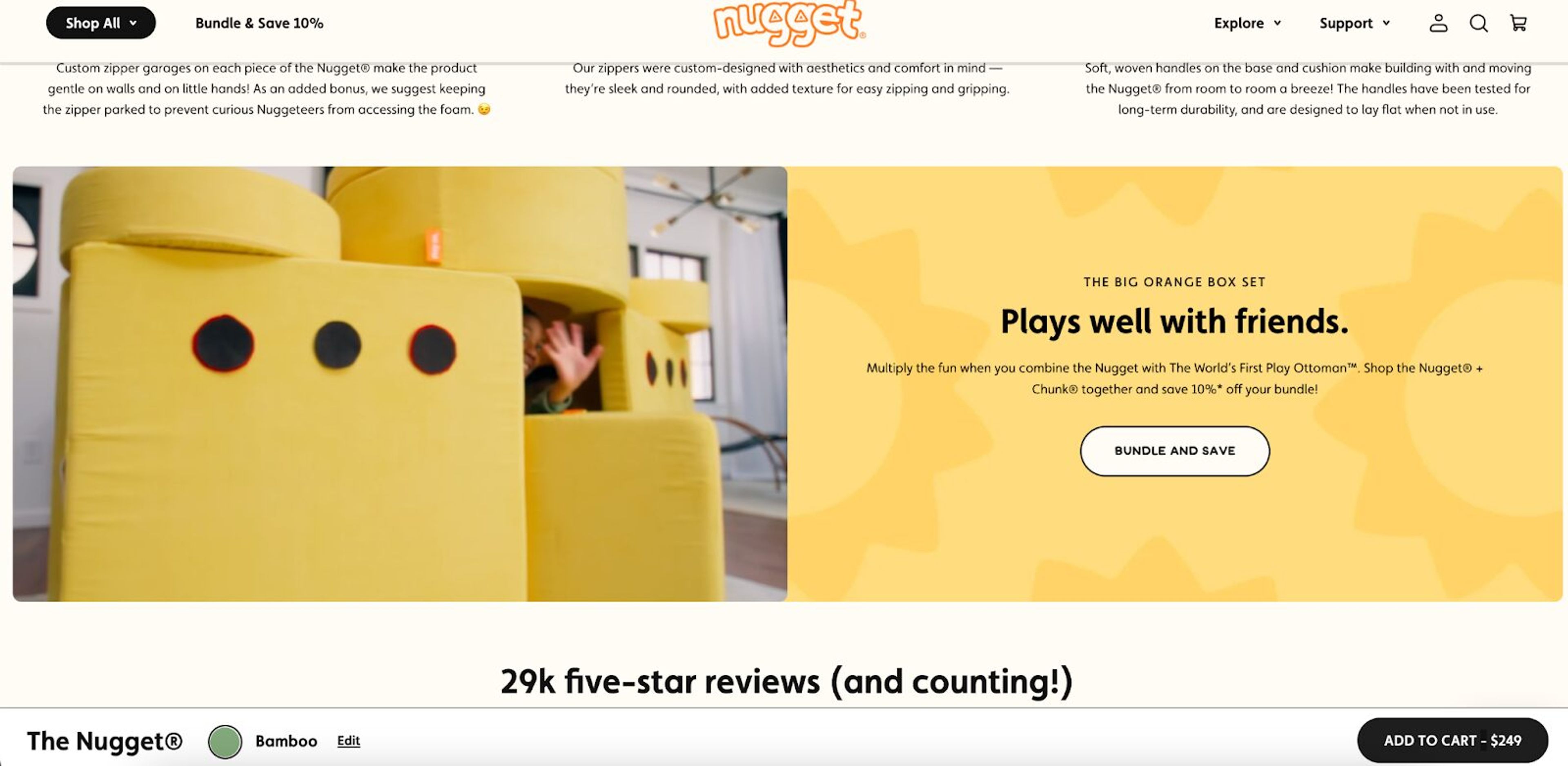 Nugget Comfort Product Page