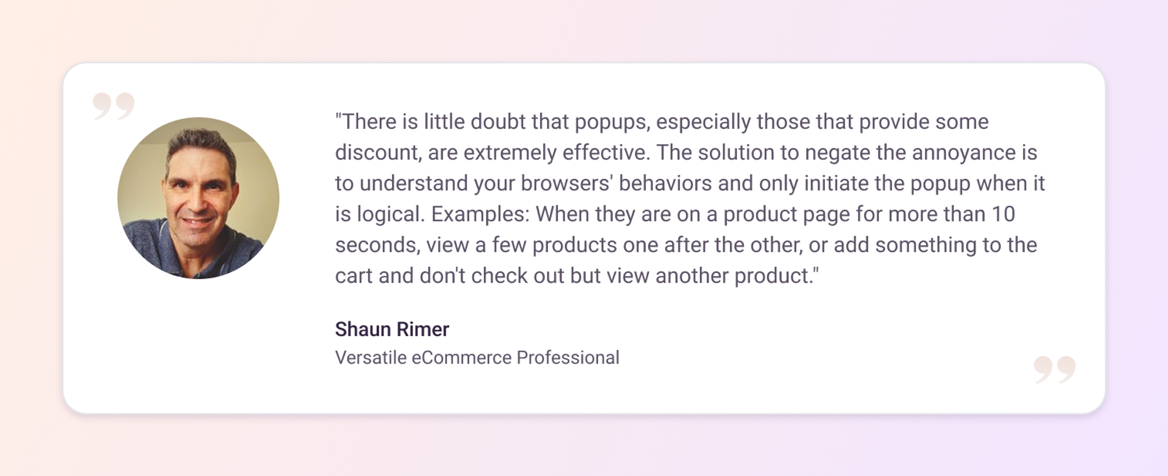 Shaun Rimer's thoughts on popups