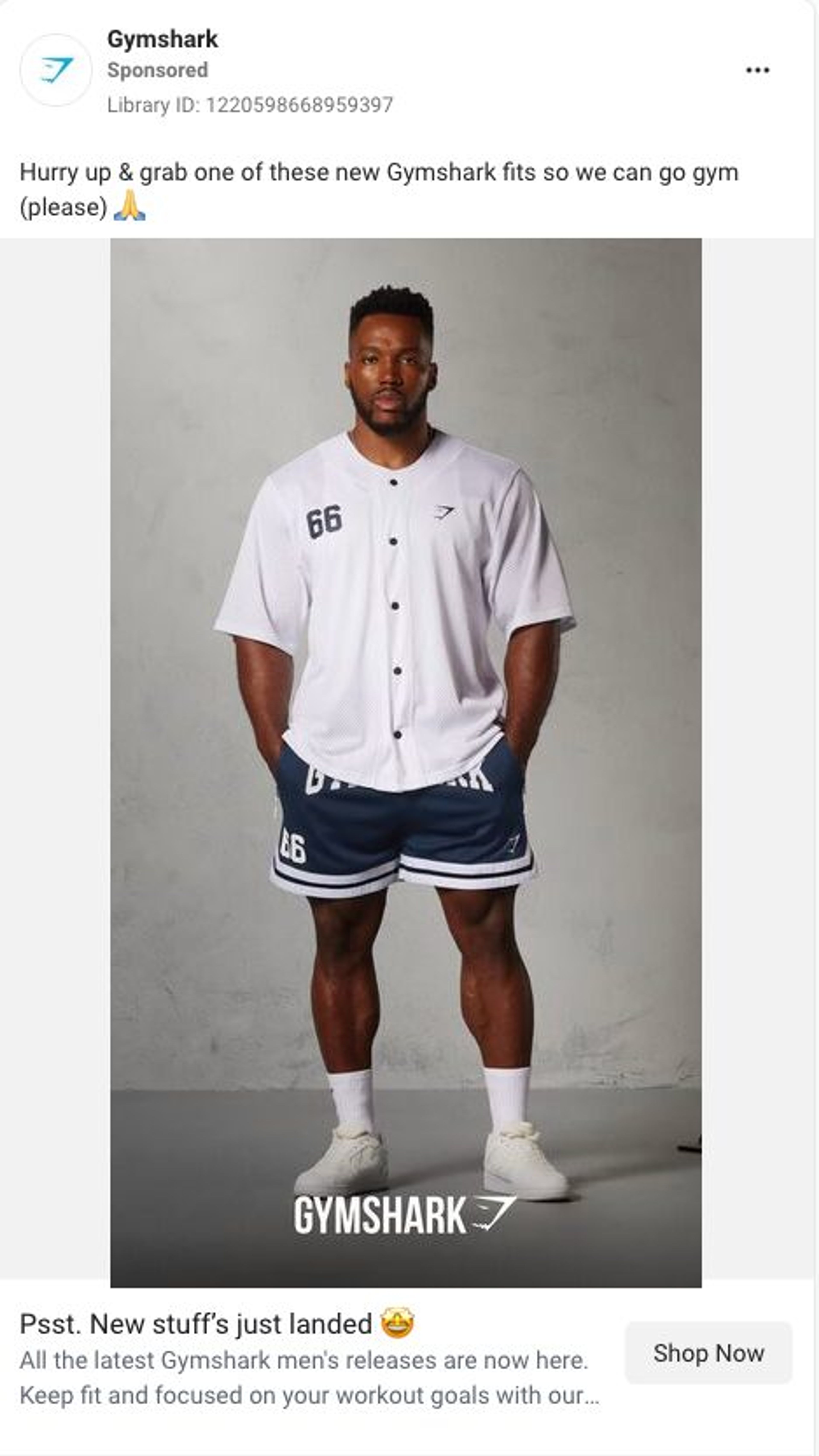 Gymshark Facebook ad