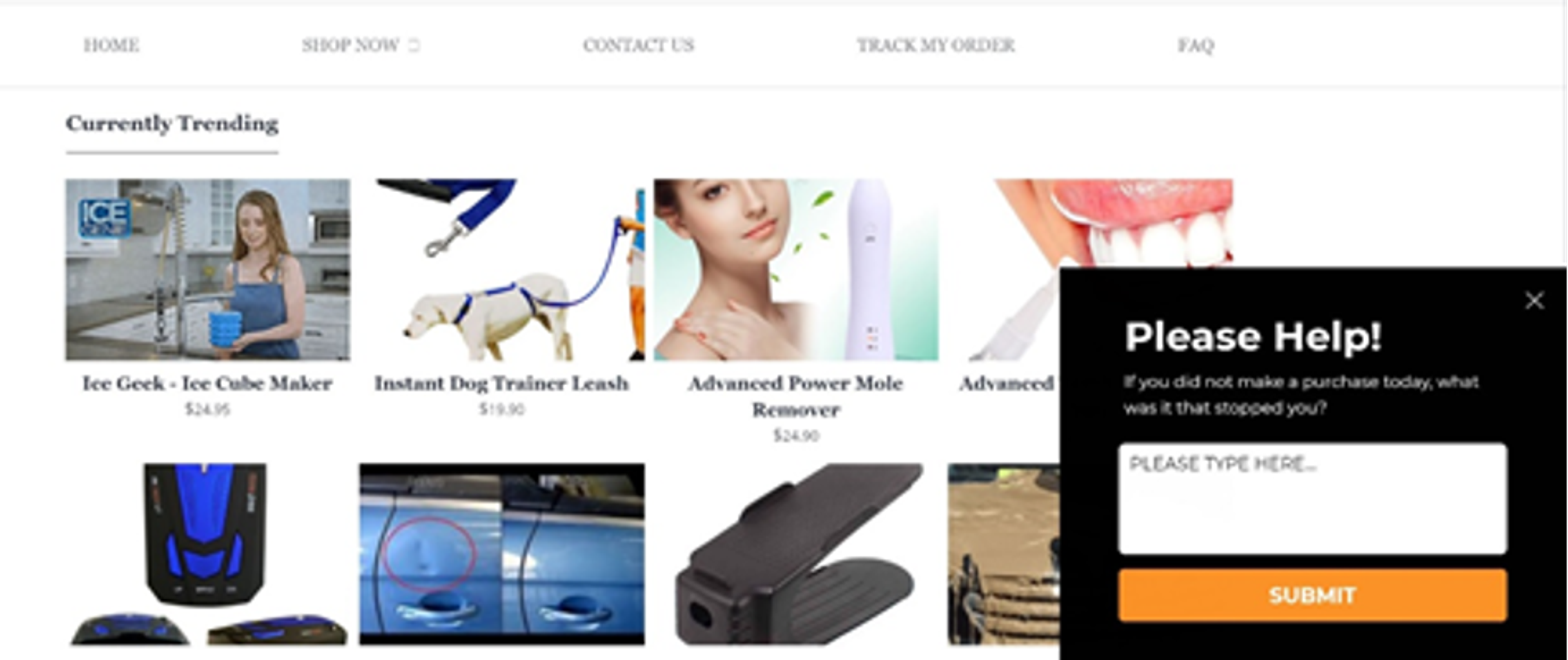 Pop-up survey example from MykeeGalaxy