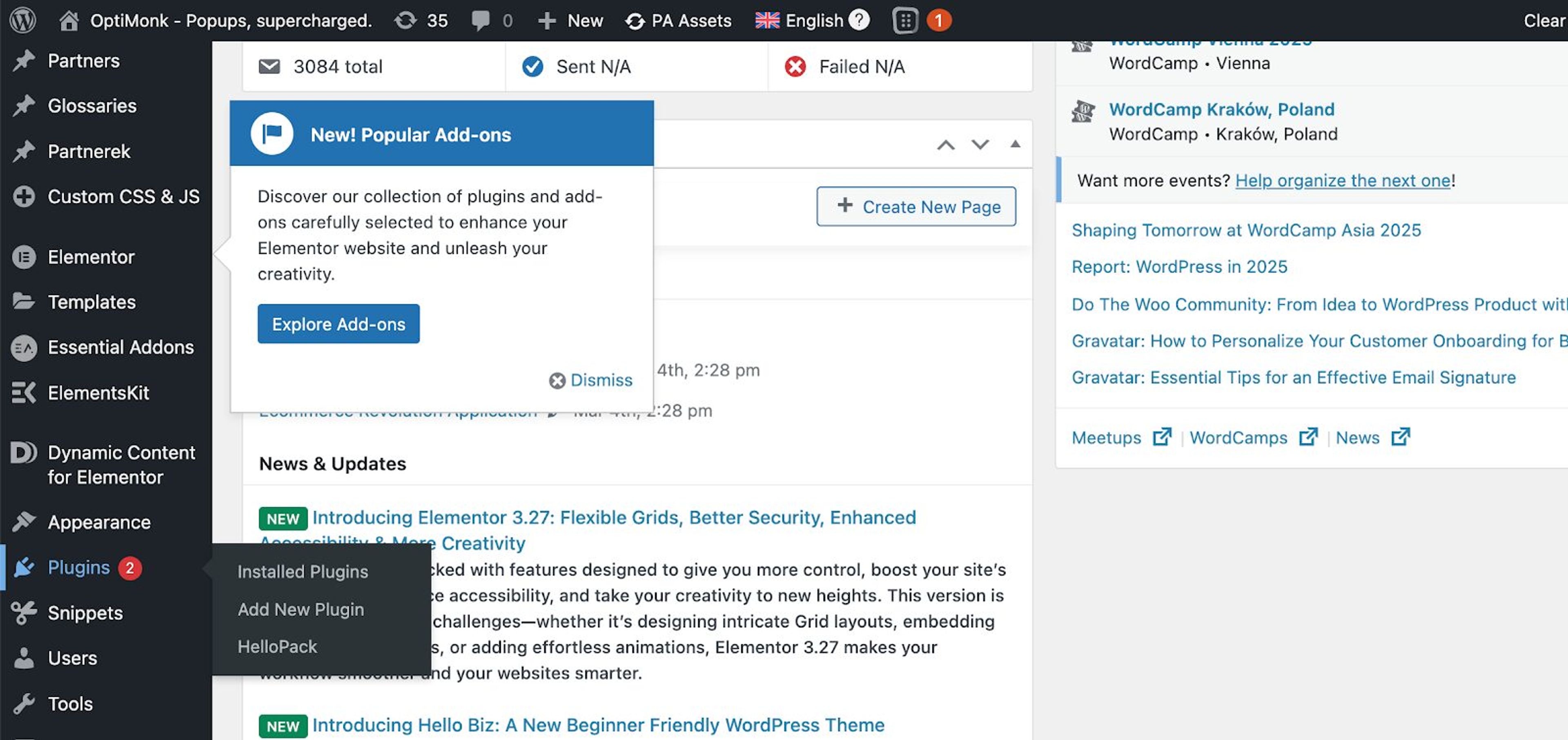 Add a WordPress popup contact form.