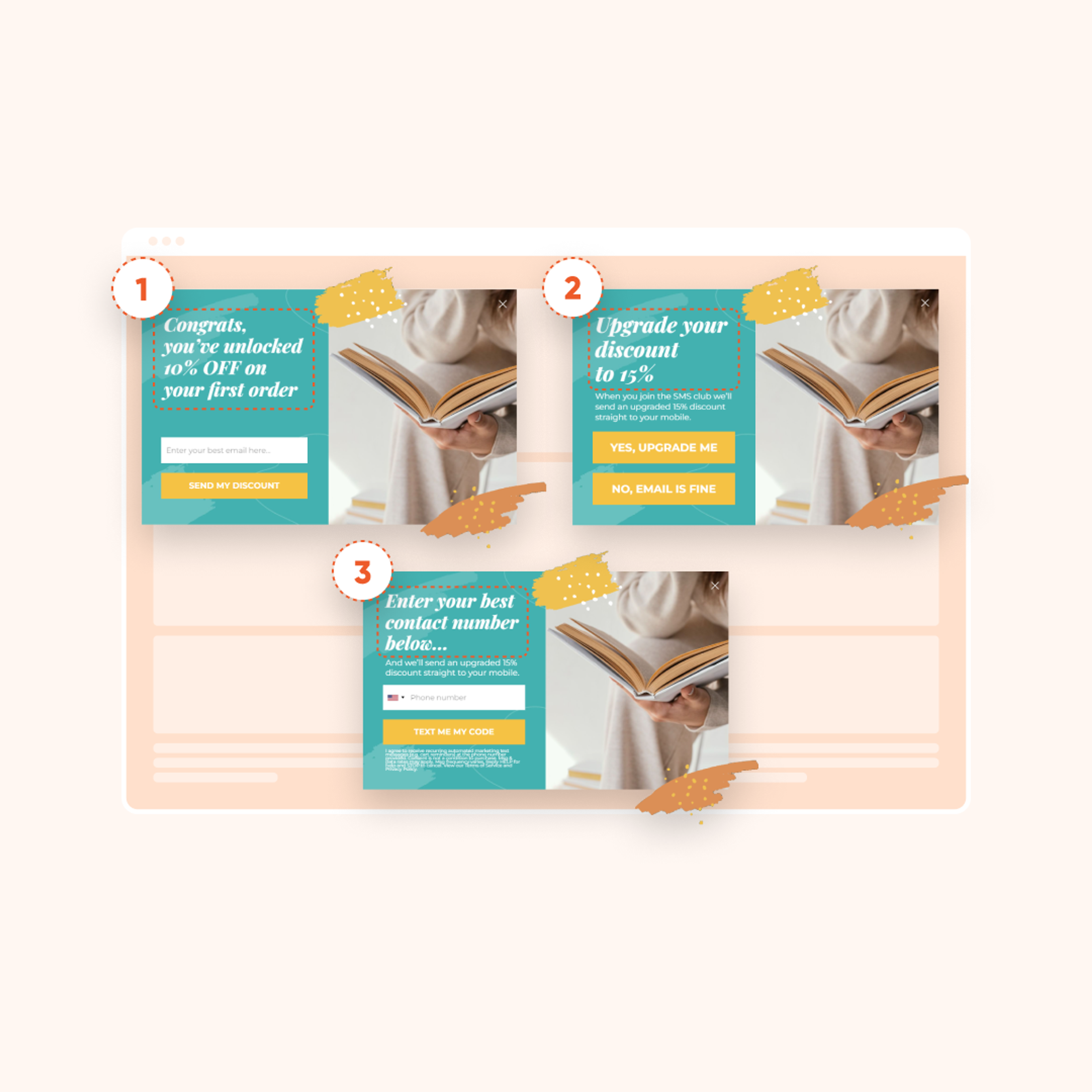 One of the best ecommerce marketing tactics is to build your email and sms list at the same time.