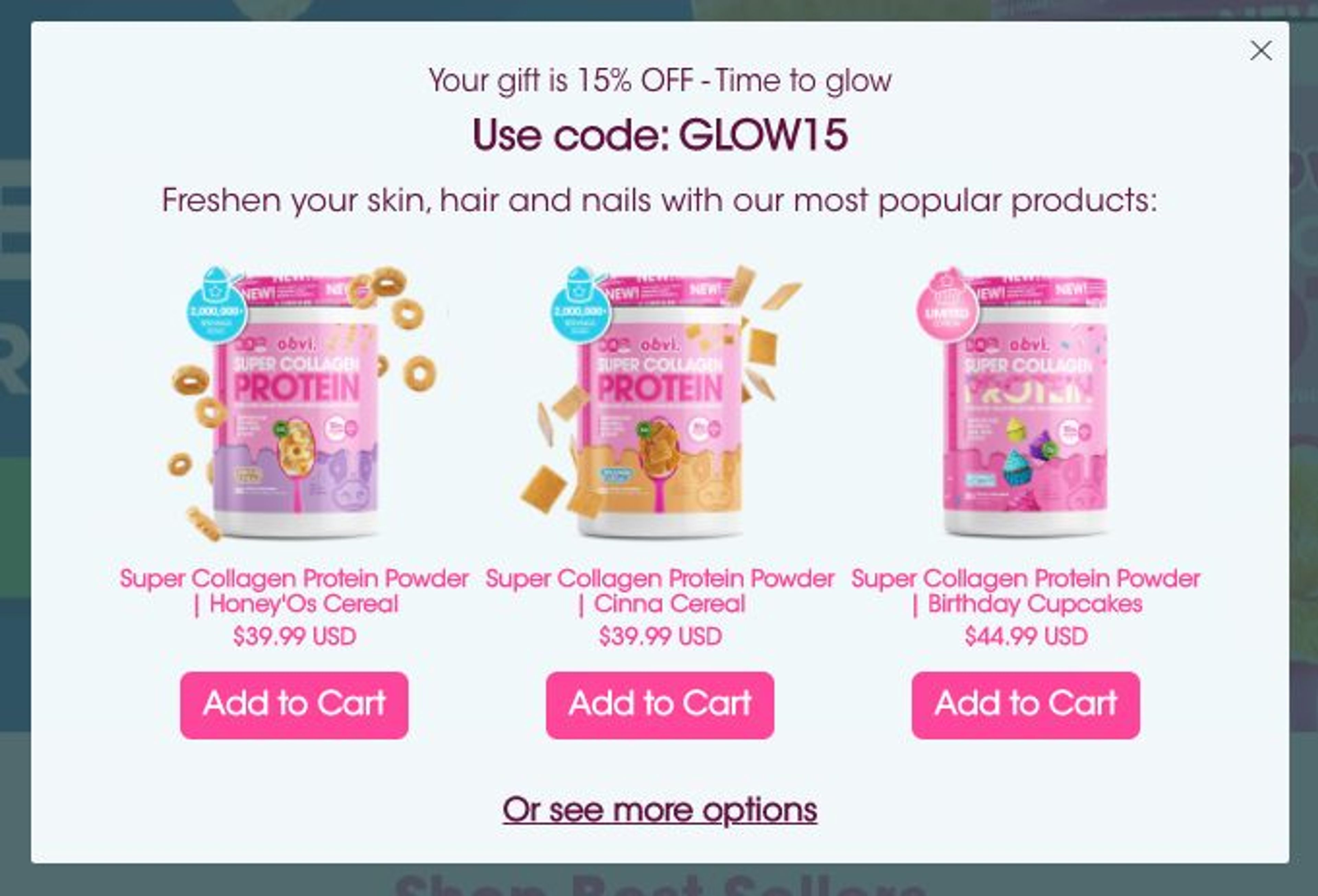 Popup asking users about their wellness goals, followed by email and phone number opt-in, with product recommendations in the final step.