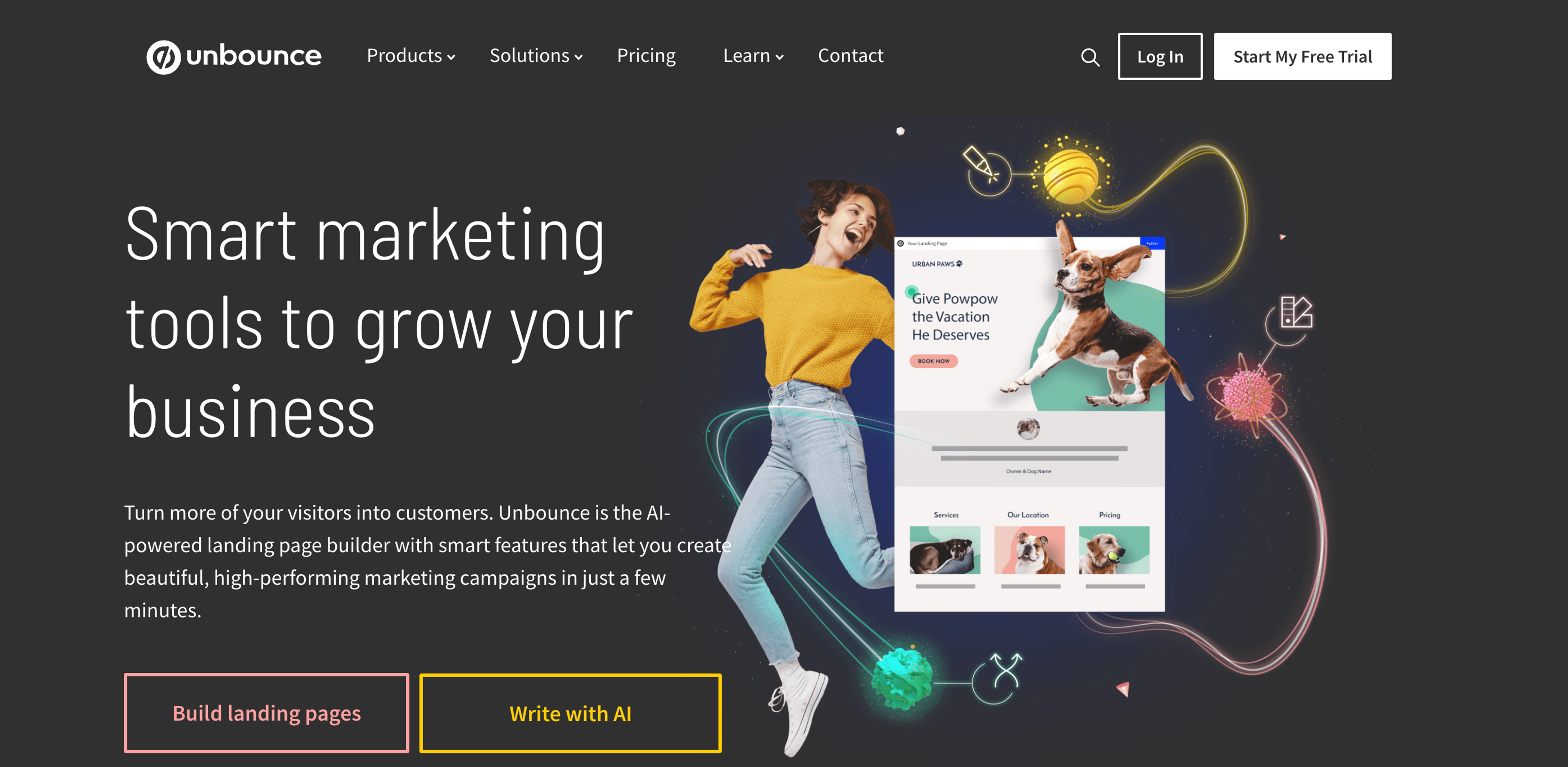 Unbounce is known for creating high converting landing pages and lead generation.