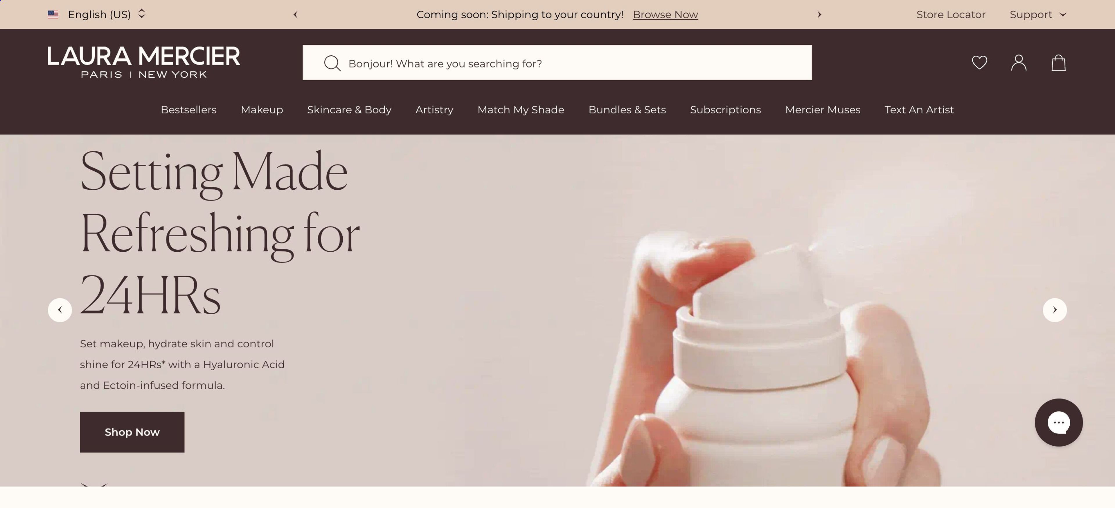 Laura Mercier easy to navigate site, tappable buttons.