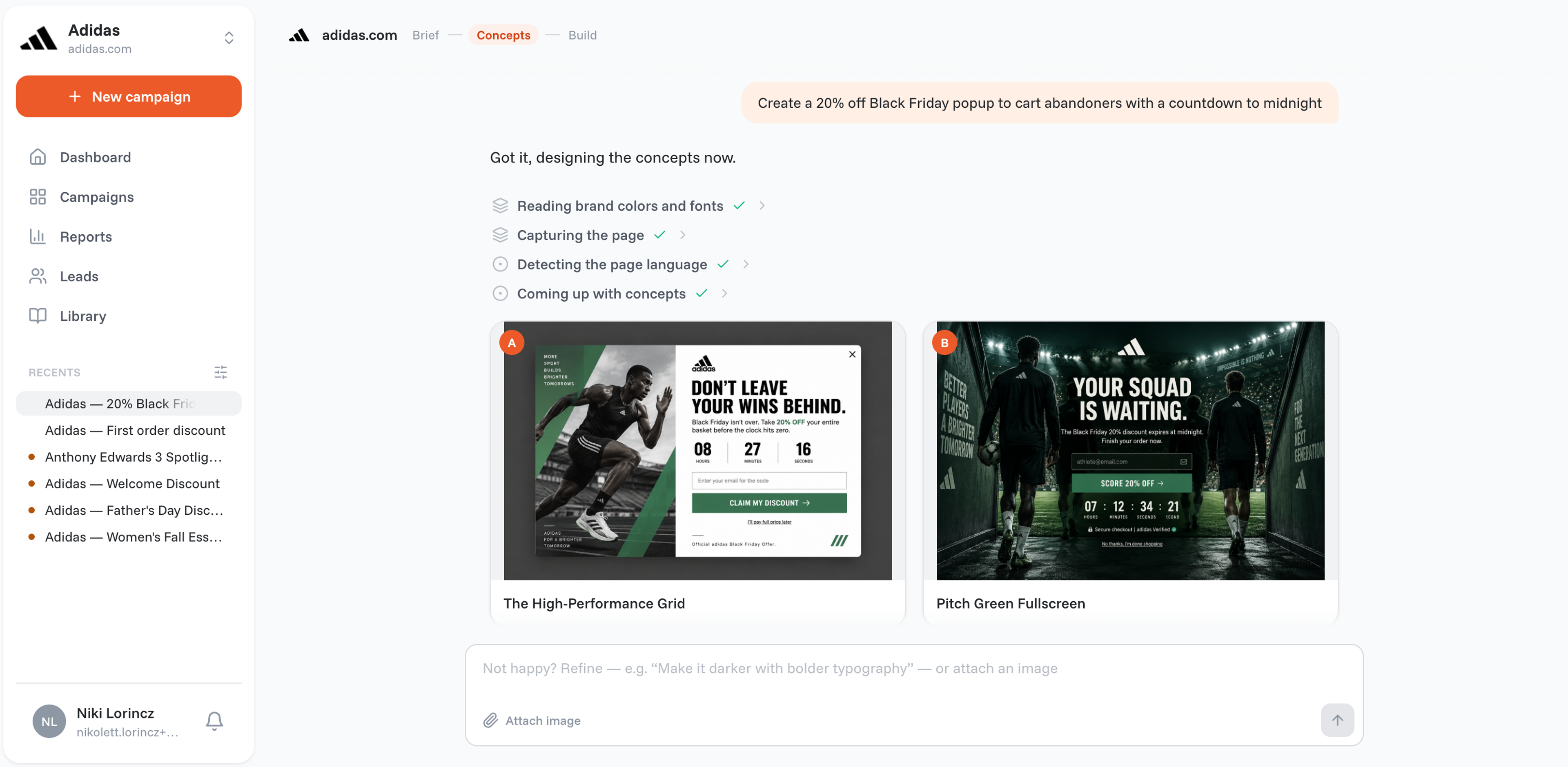 optimonk agent in work creating popups