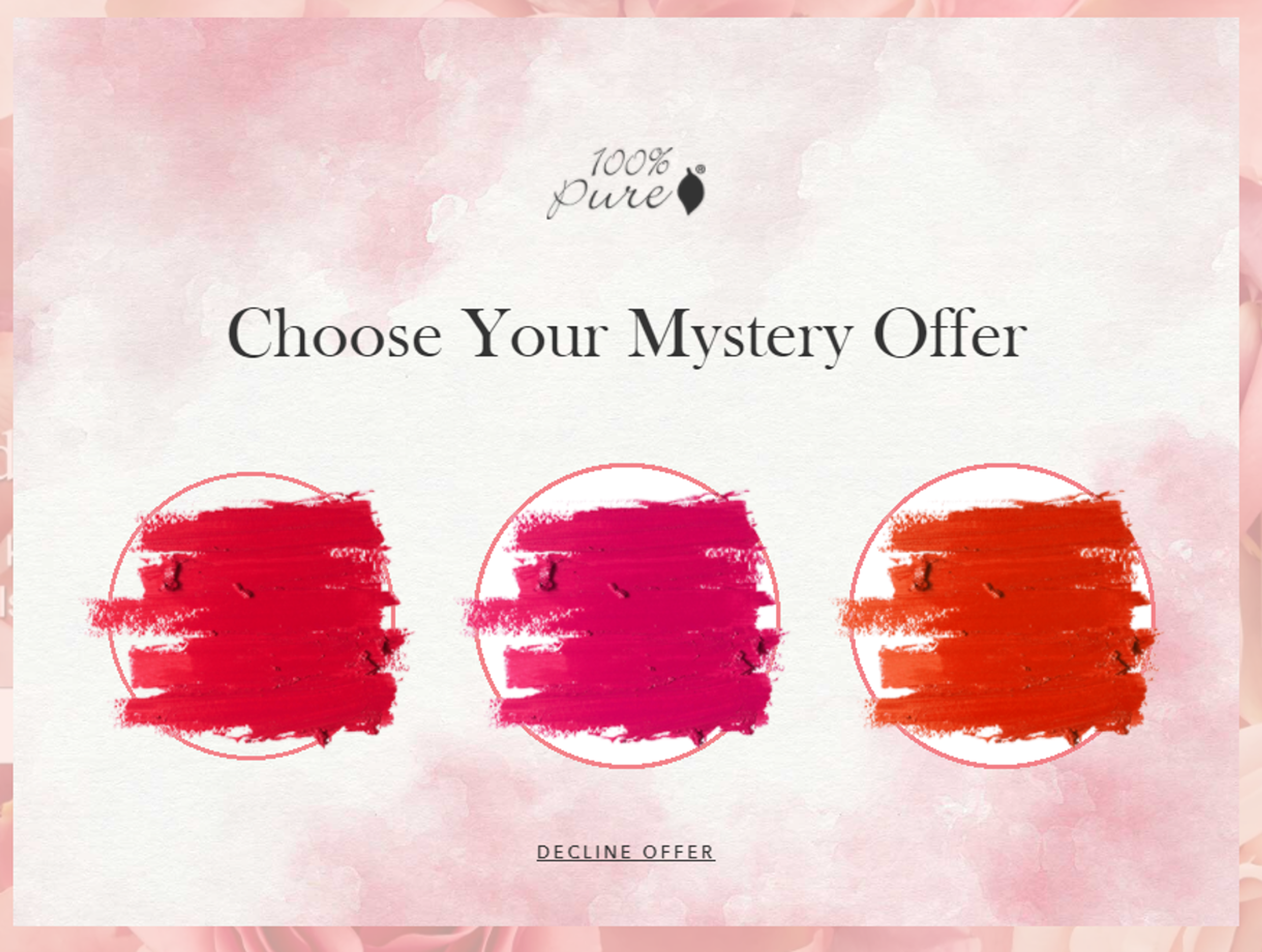 100% Pure multi-step form